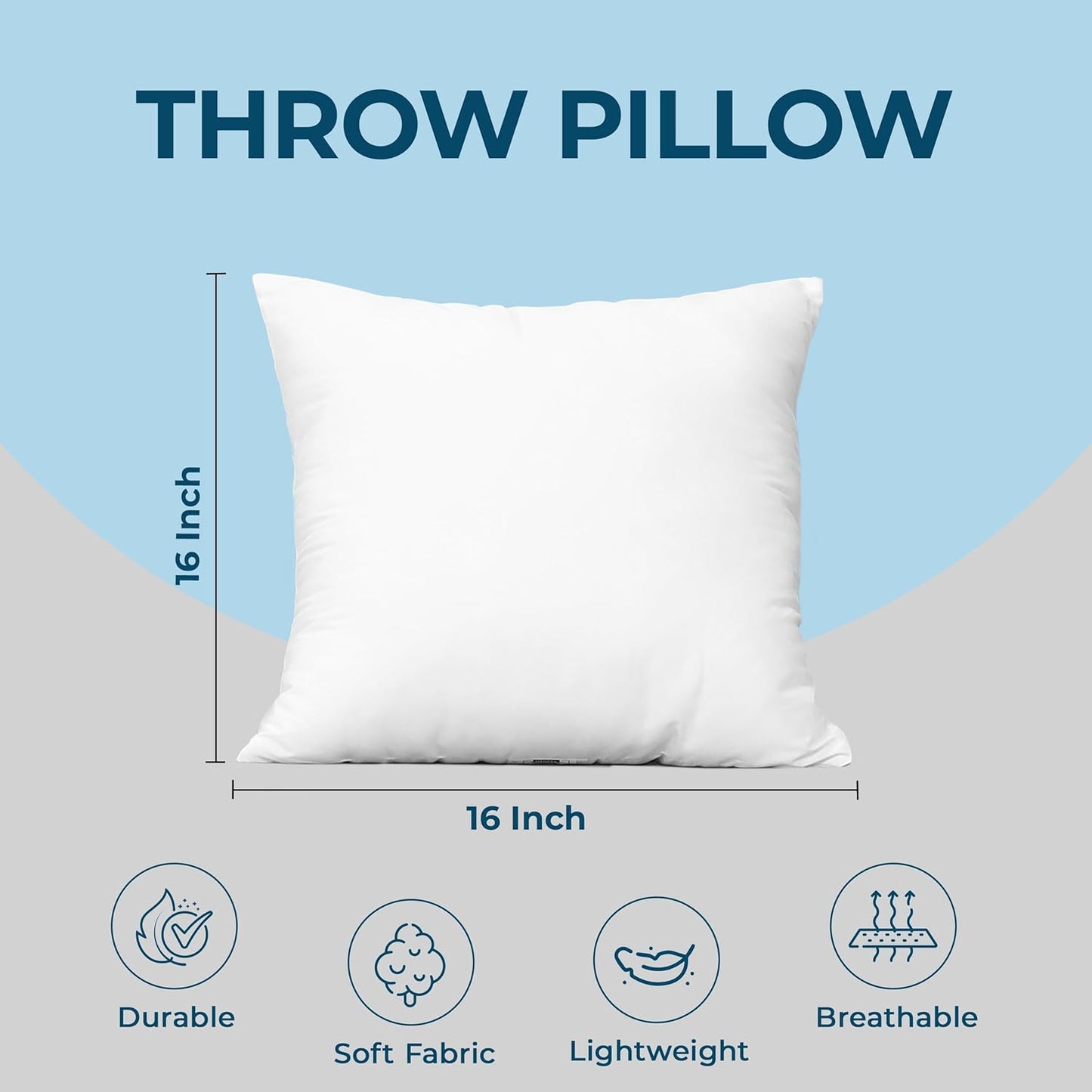 Utopia Bedding Throw Pillows (Set of 24, White), 16 x 16 Inches Pillows for Sofa, Bed and Couch Decorative Stuffer Pillow