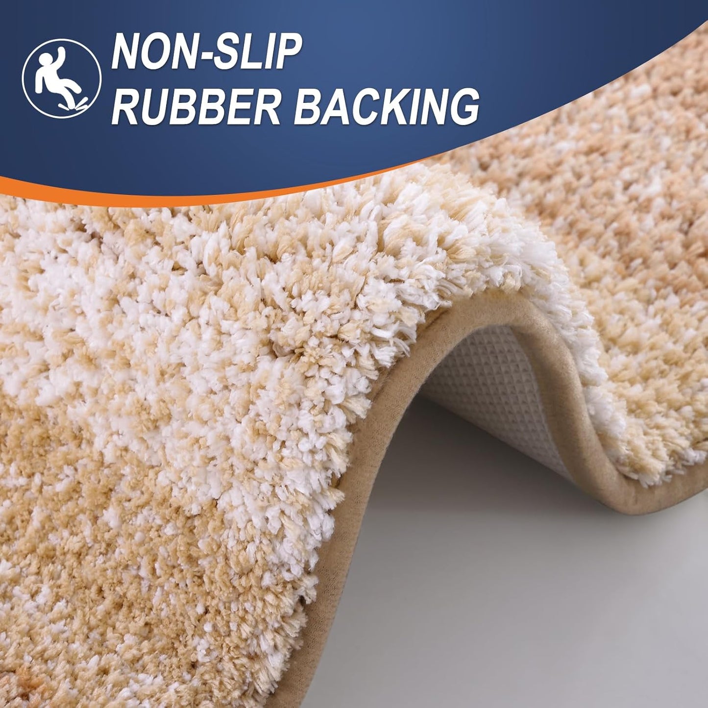 OLANLY Bathroom Rugs Mat 24x16, Extra Soft Absorbent Microfiber Bath Rugs, Rubber Backing, Quick Dry, Machine Washable Bath Mats for Bathroom Floor, Tub and Shower, Home Decor Accessories, Beige