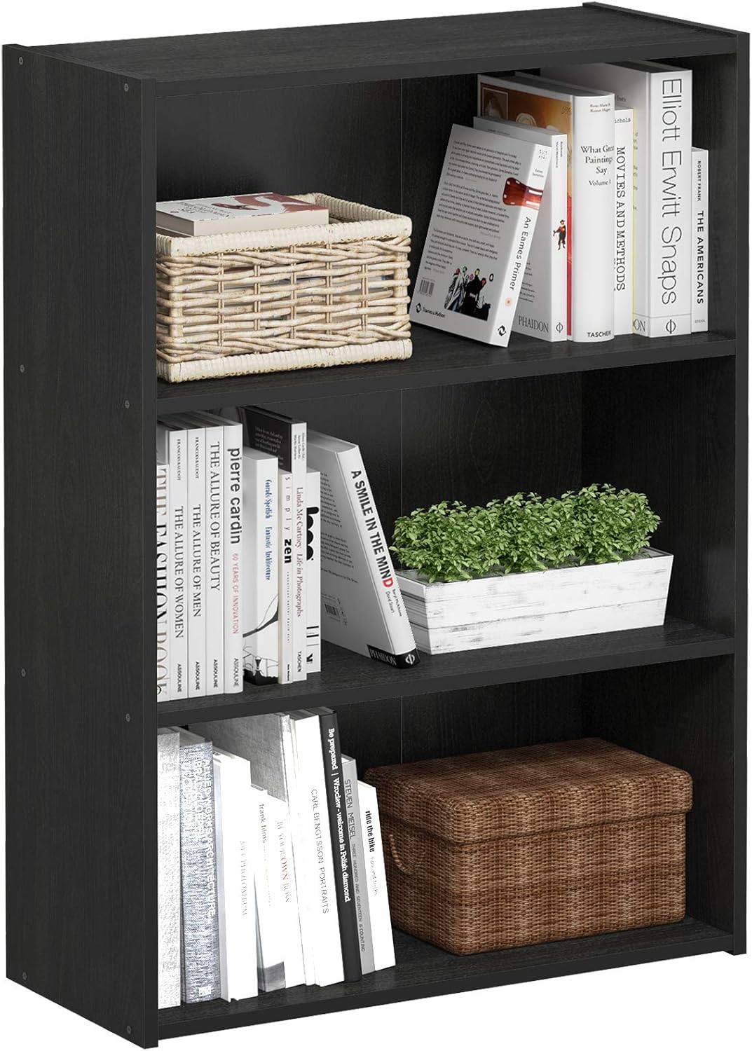 Furinno Pasir 3-Tier Open Shelf Bookcase, Americano