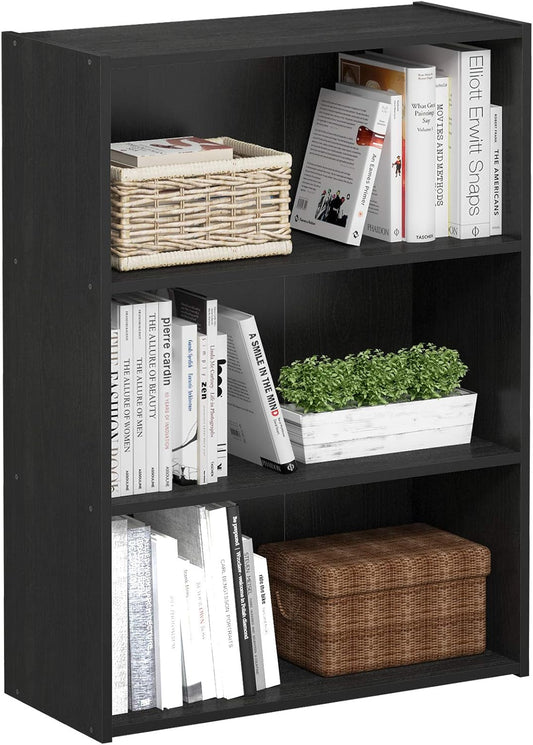 Furinno Pasir 3-Tier Open Shelf Bookcase, Americano