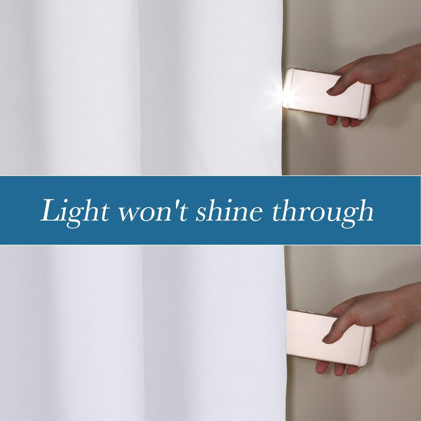 H.VERSAILTEX Linen Blackout Curtains Durable Thick Textured Linen Look 100% Blackout Patio Door Curtain Anti Rust Grommet Extra Wide Sliding Door Curtain Panel, W100 x L108 inch - Pure White