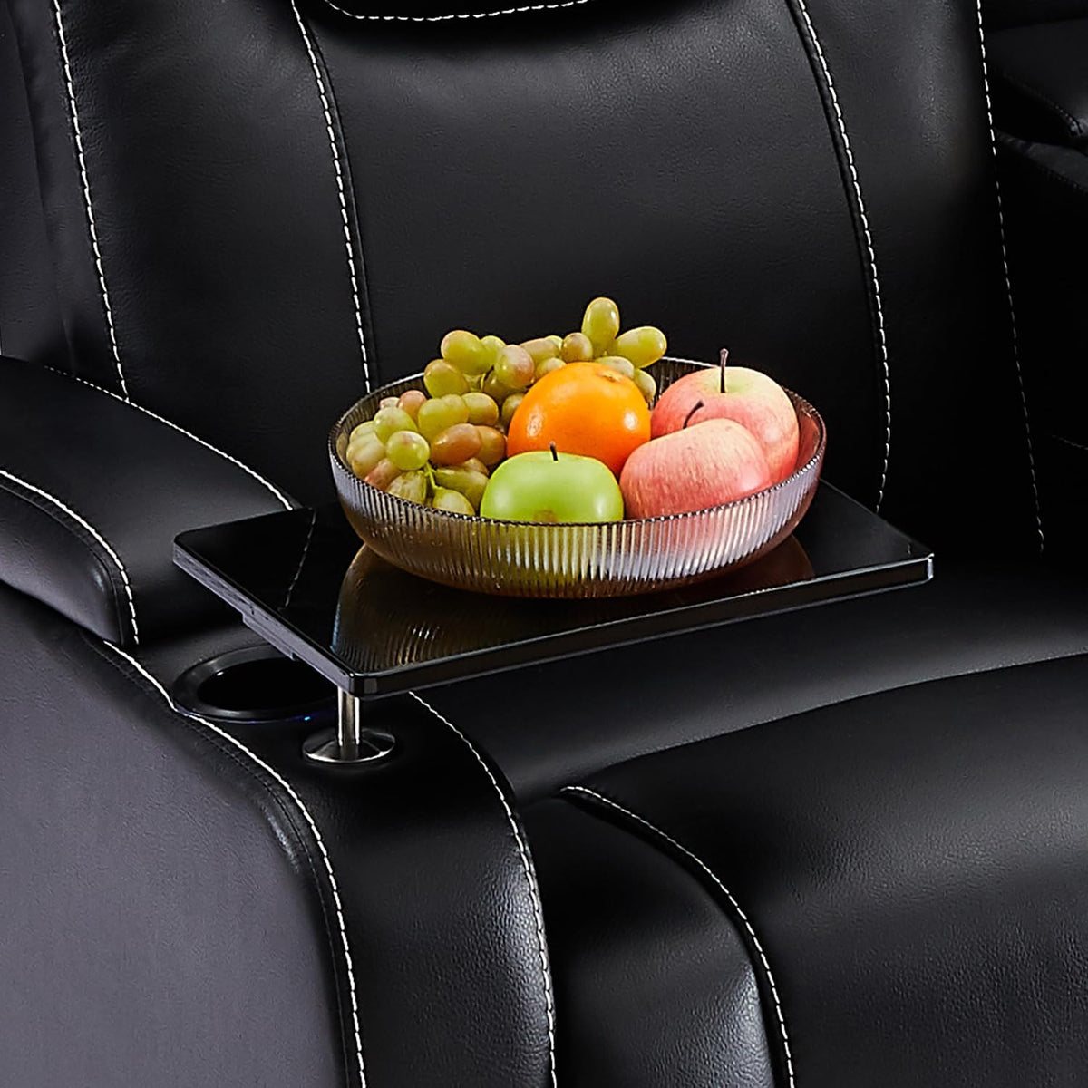 Home Theater Seating Series Swivel Tray Table for Wei lianda Home Theater Seat Bright Black