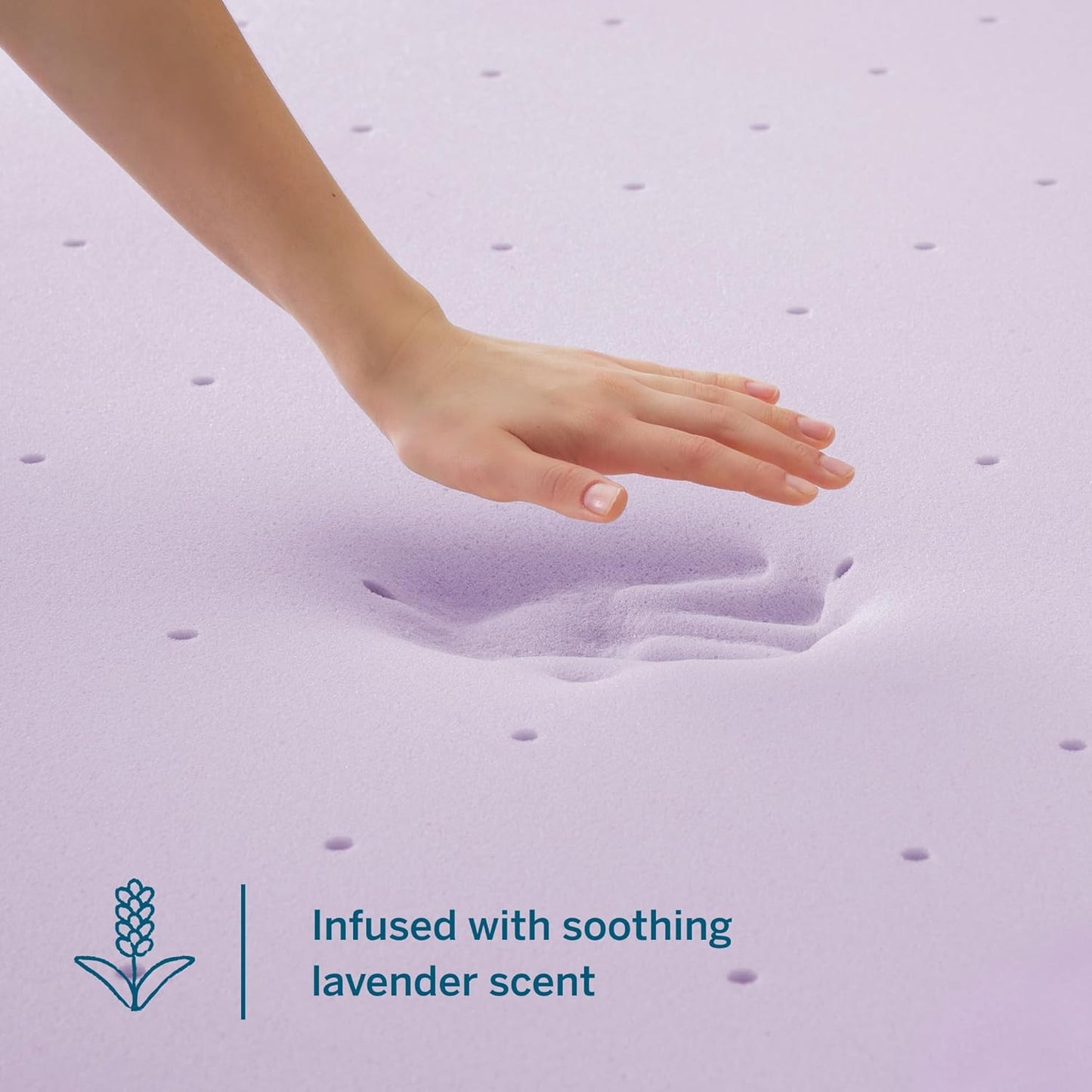 Lucid 4 Inch Lavender Infused Memory Foam Mattress Topper - Ventilated Design – Pressure Relieving Bed Topper - Mattress Pad – CertiPur Certified - Twin XL Size