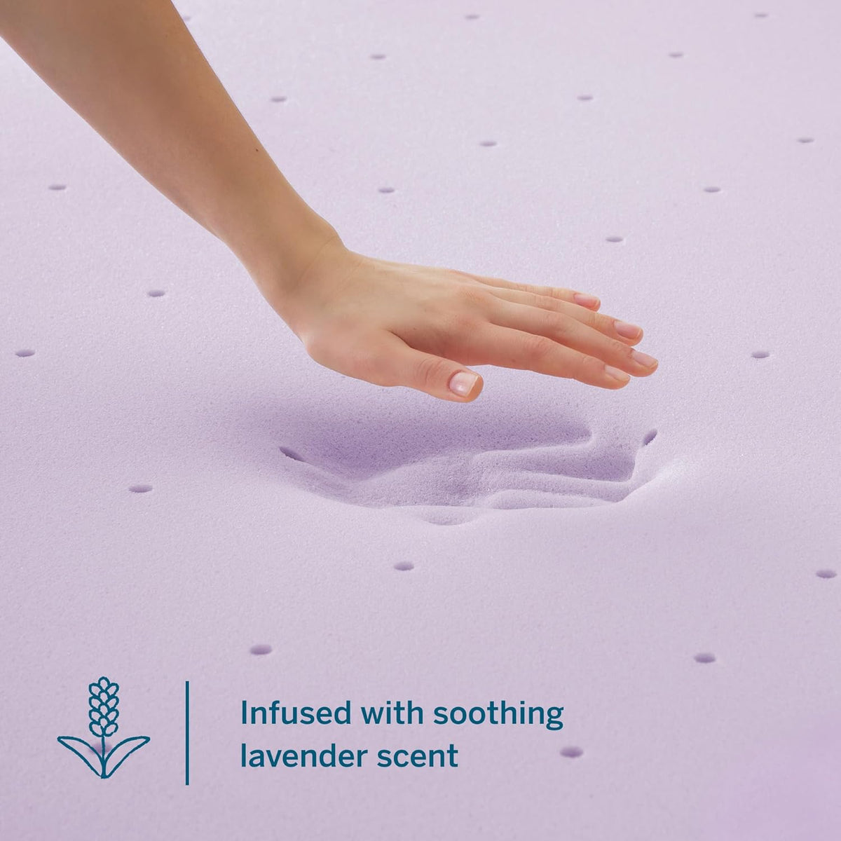 Lucid 4 Inch Lavender Infused Memory Foam Mattress Topper - Ventilated Design – Pressure Relieving Bed Topper - Mattress Pad – CertiPur Certified - Full Size