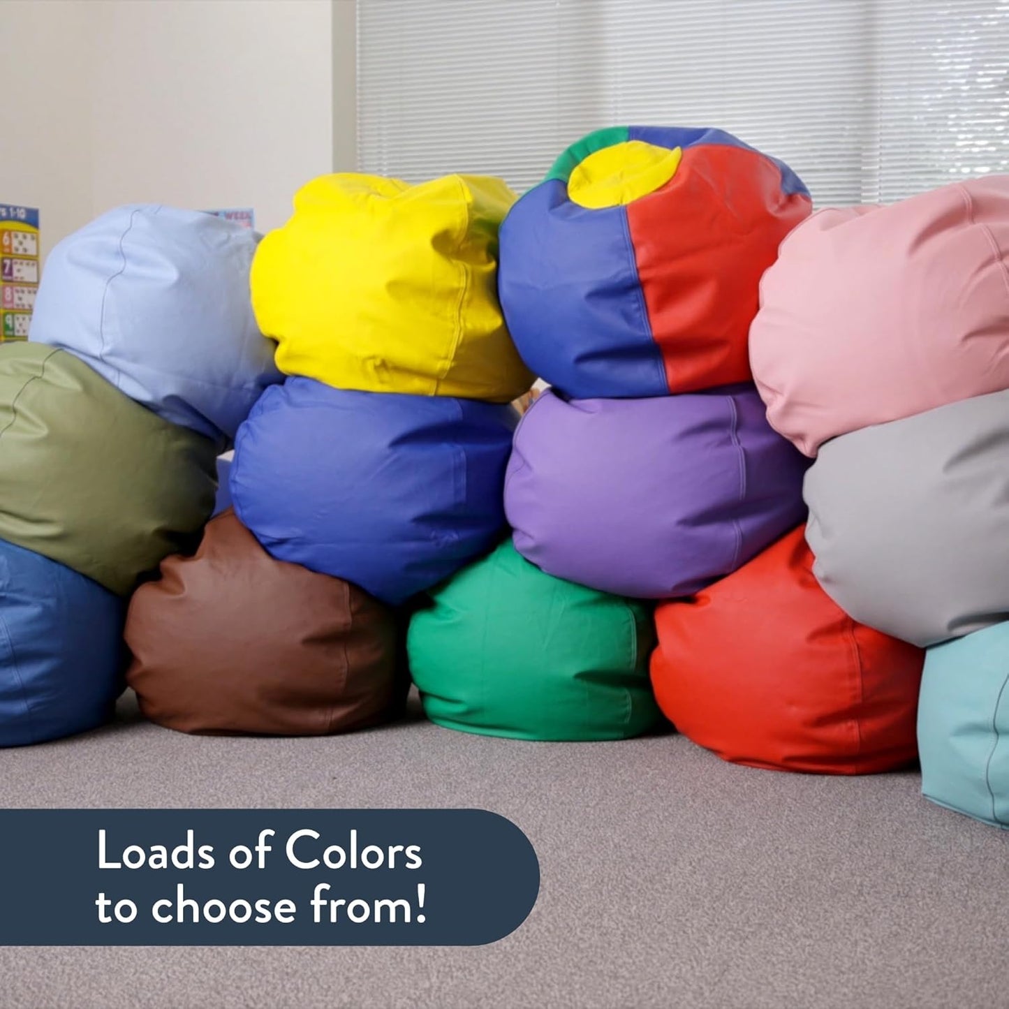 Children's Factory 35" Kids Bean Bag Chairs, Flexible Seating Classroom Furniture, Beanbag Ideal for Boy/Girl Toddler Daycare or Playroom, Sage (CF610-083)