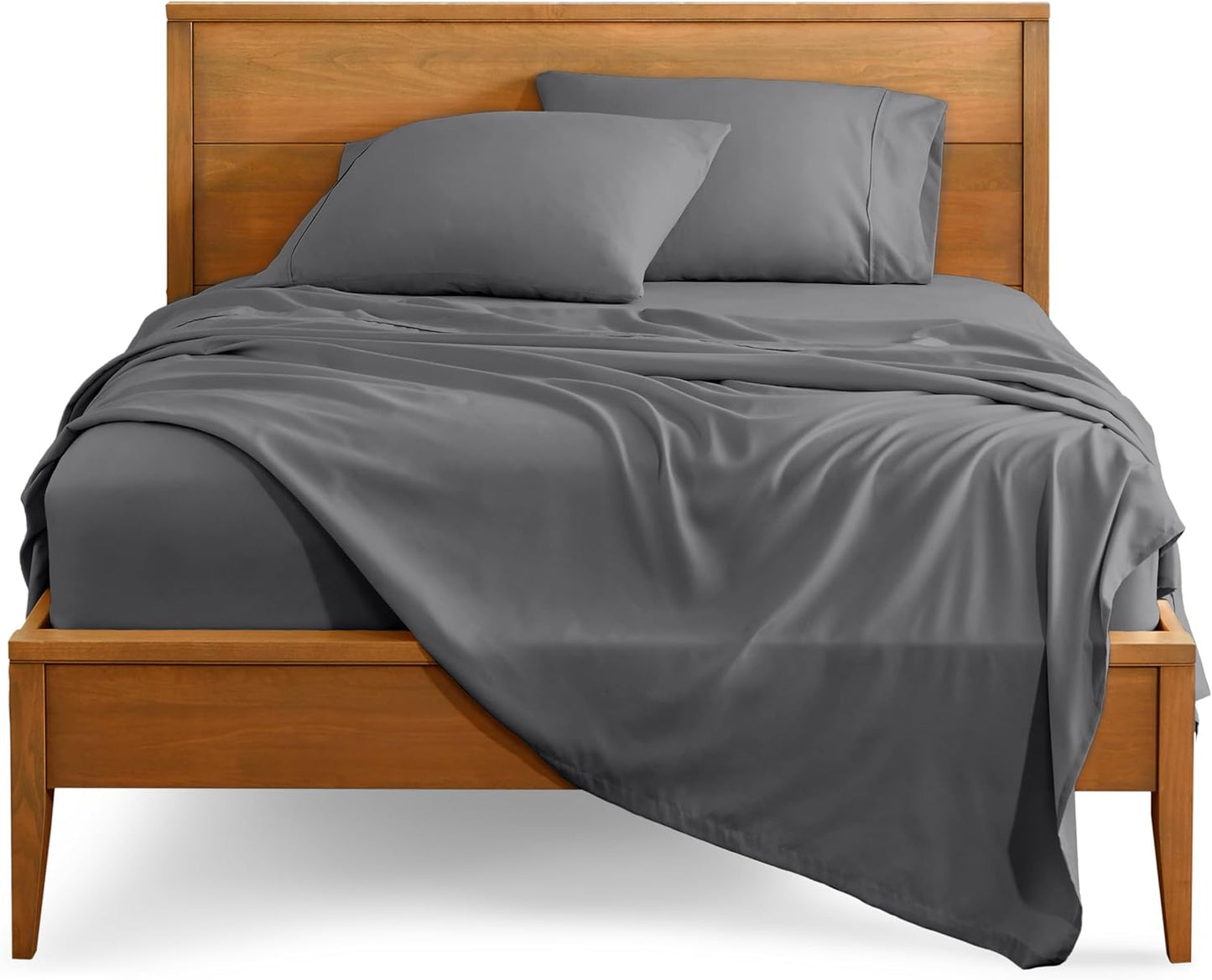 Bare Home King Sheet Set - Luxury 1800 Ultra-Soft Microfiber King Bed Sheets - Double Brushed - Deep Pockets - Easy Fit - 4 Piece Set - Bedding Sheets & Pillowcases (King, Grey)
