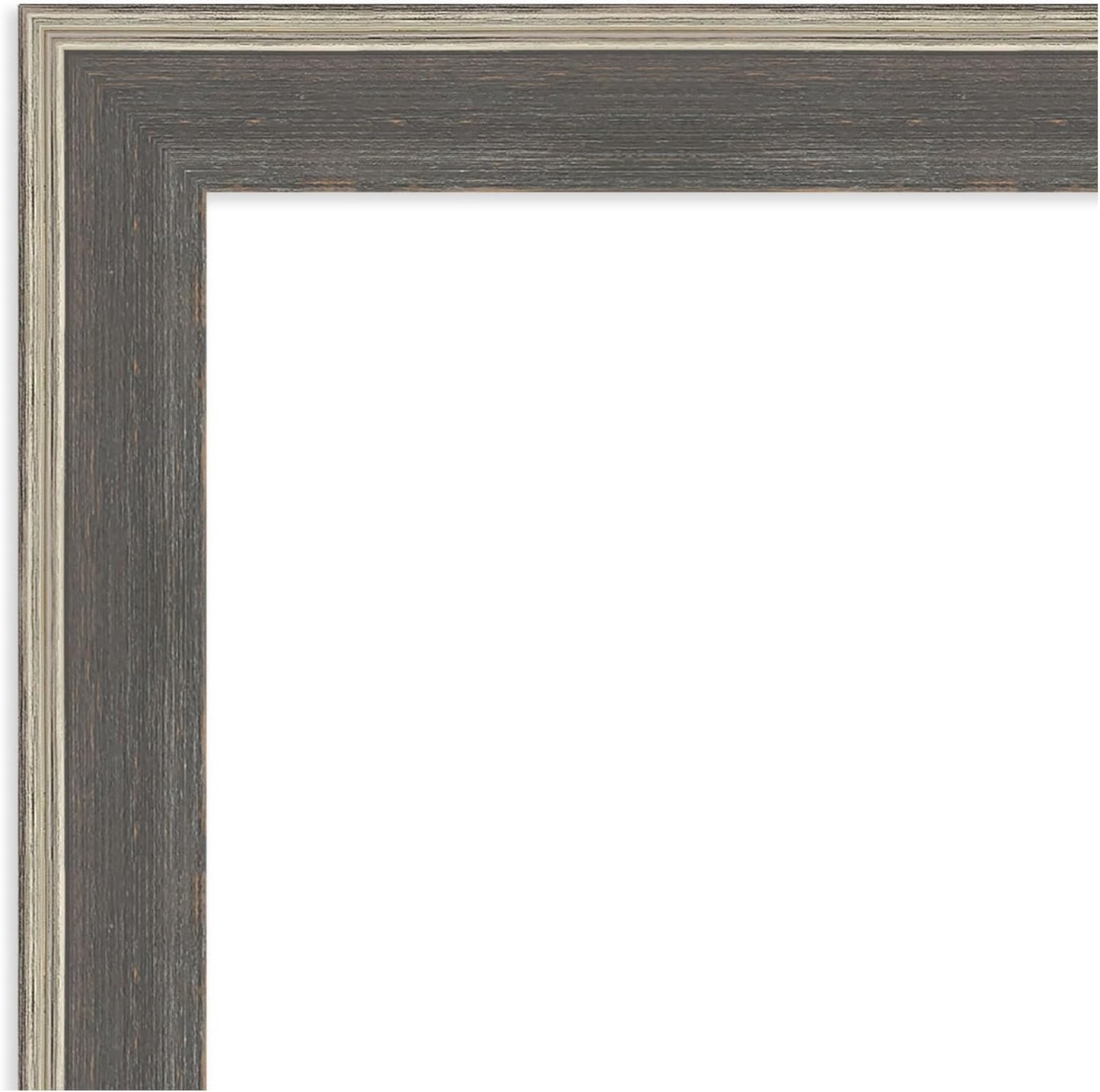 Amanti Art Grey Wall Mirror 25x25 Cottage Grey Silver Square Bathroom Mirror for Wall Decor Living Room, Medium Casual Wood Frame, Hangs Horizonally and Vertically, Bathroom Decor, Beveled Edge