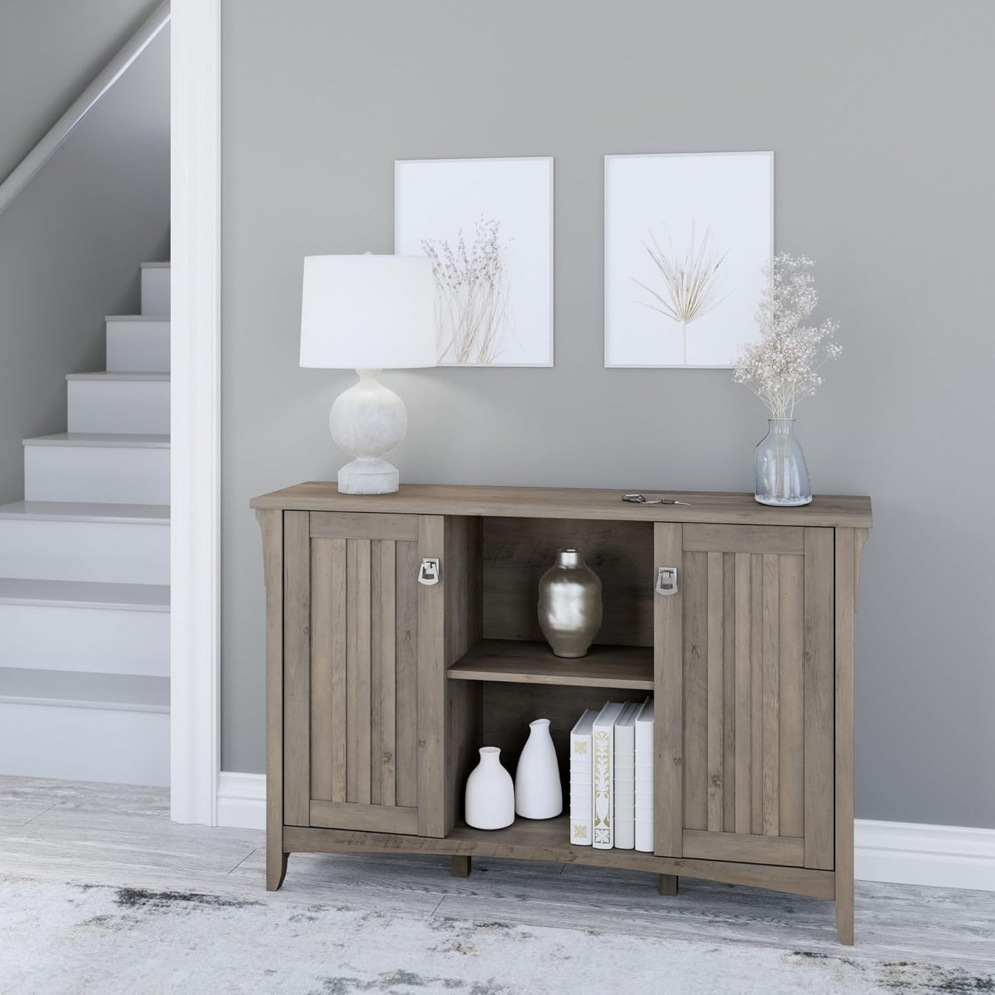 Bush Furniture Salinas Accent Storage Cabinet with Doors in Driftwood Gray