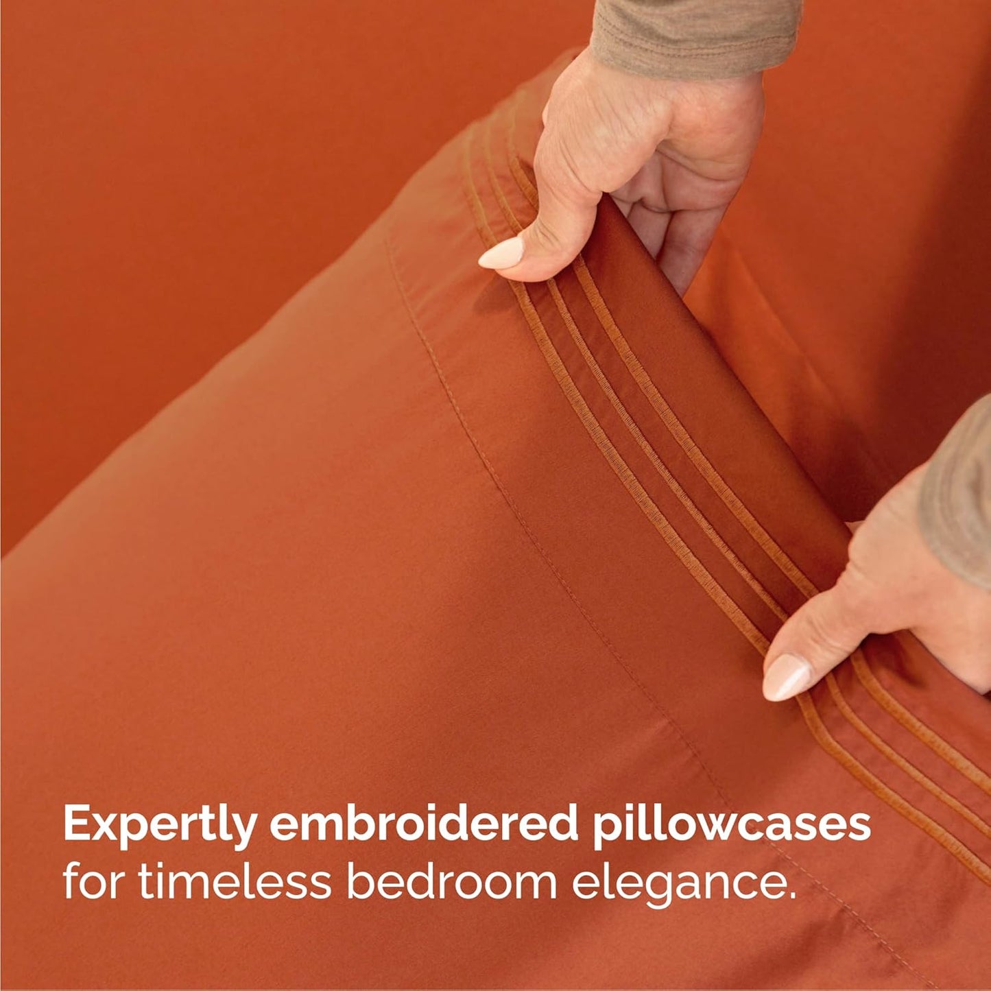 Cal King Size 4 Piece Sheet Set - Comfy Breathable & Cooling Bed Sheets Set - Hotel Luxury Bedding for Women, Men, Kids, Teens, Boys & Girls - Deep Pockets, Soft, Wrinkle Free - Oeko-Tex - Terracotta