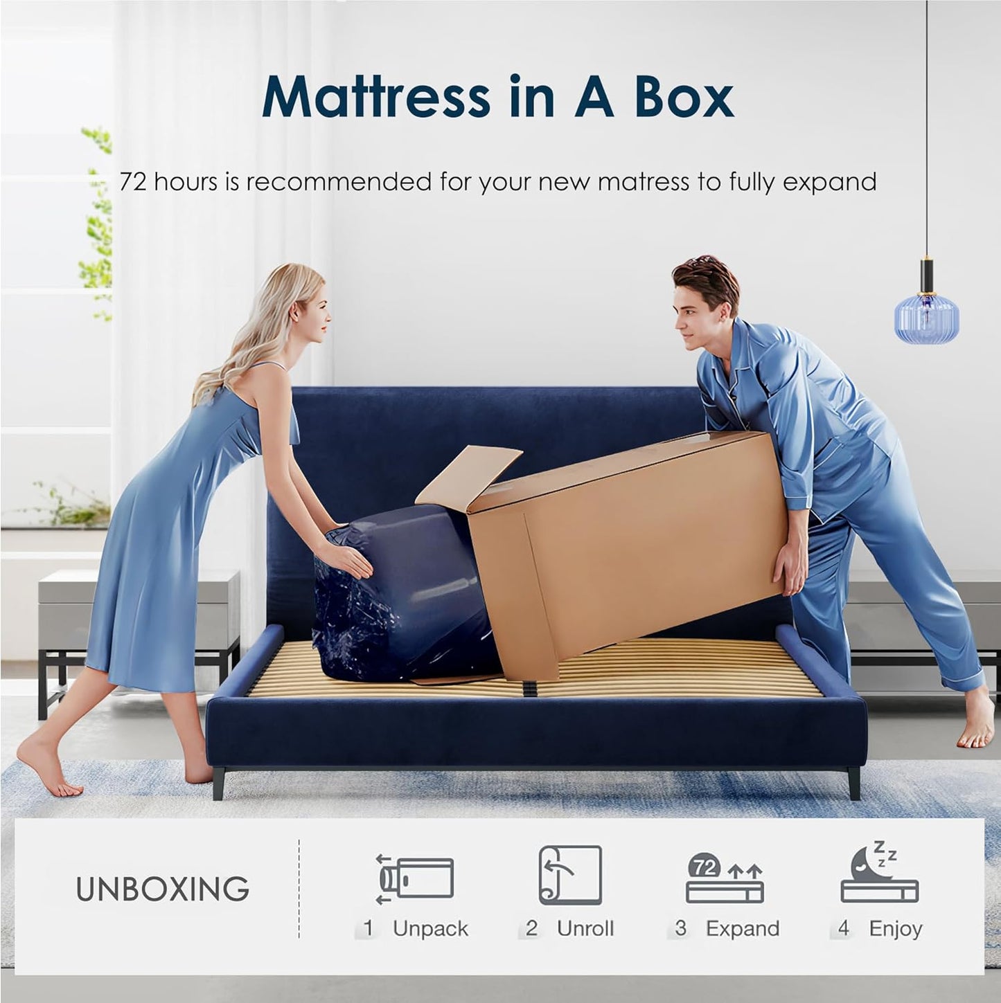 SDHYL King Mattress 14 Inch, Luxury Cooling Gel Memory Foam, Zero Motion Transfer for Partners, Bed in a Box CertiPUR-US Certified & Fiberglass Free, Washable Cover, 80"*76"