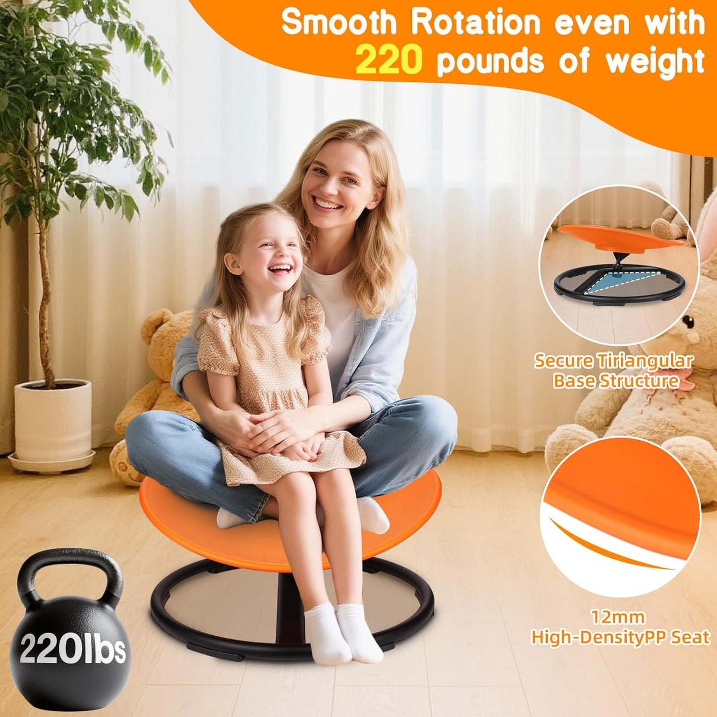 Sensory Spinning Chair for Autistic Kids, Training Body Coordination Sit and Spin Sensory Toys for Kids, ADHD Autism Sensory Products Toys, Swivel Chair for Kid Toddlers Toy