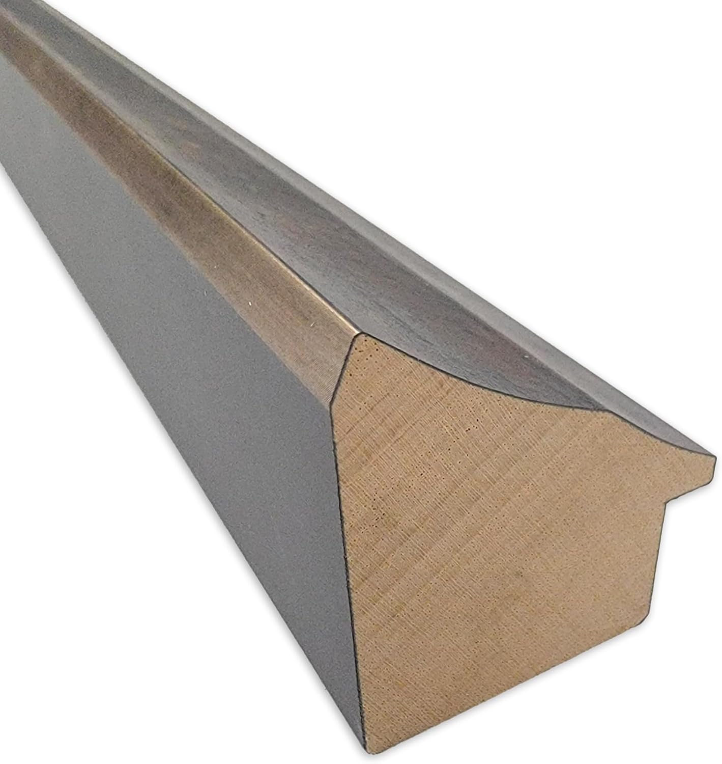 Amanti Art Grey Wall Mirror 33x43 Angled Metallic Rainbow Rectangle Bathroom Mirror for Wall Decor Living Room, X-Large Modern Contemporary Wood Frame, Hangs Horizonally and Vertically, Bathroom Decor