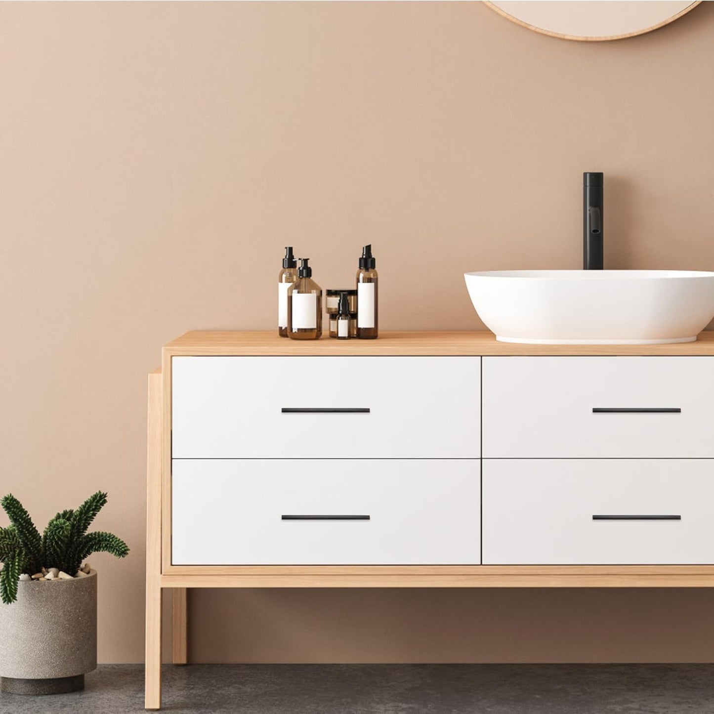 5 Pack Cabinet Handles 5" Hole Center - Curved Cabinet Pulls Oil Rubbed Bronze Drawer Pulls for Kitchen Cupboard Solid Hardware for Dresser Drawer Arch Hardware