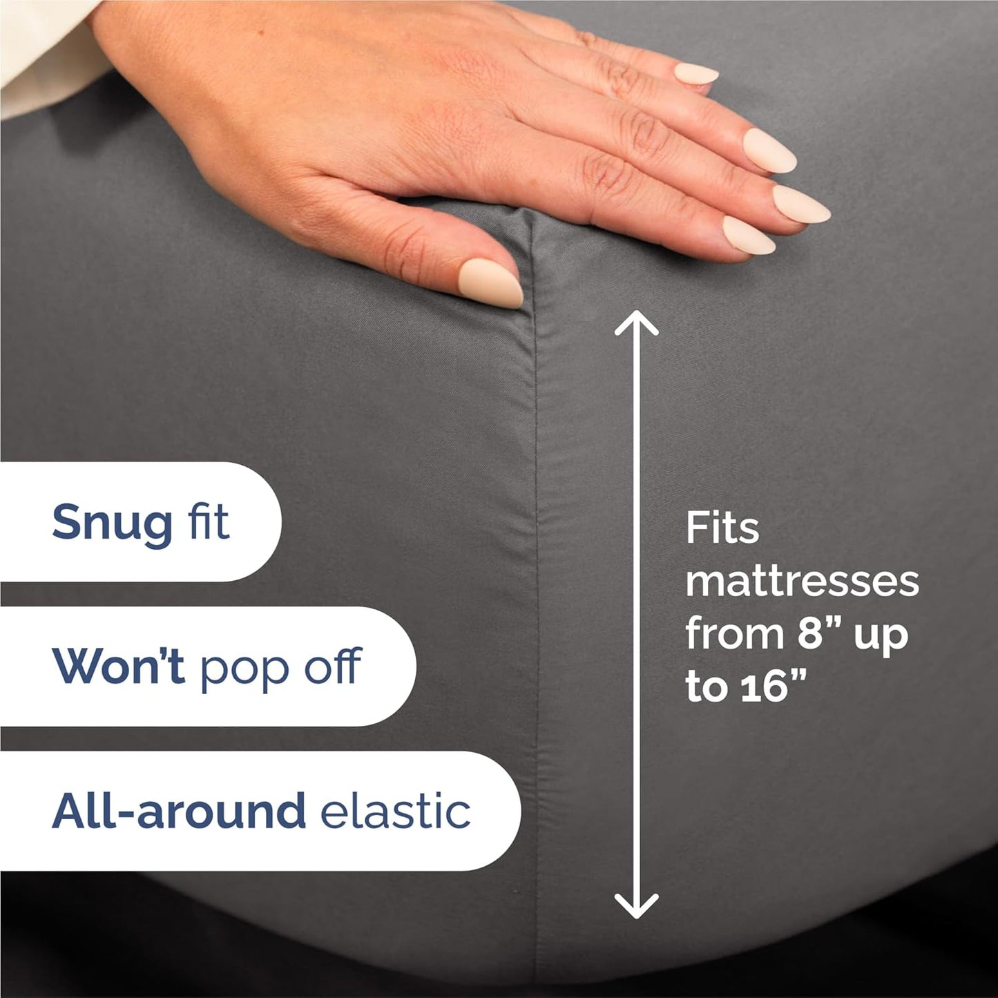 Split King Size 5 Piece Sheet Set - Comfy Breathable & Cooling Bed Sheets Set - Hotel Luxury Bedding for Women, Men, Kids, Teens, Boys & Girls - Deep Pockets, Soft, Wrinkle Free - Oeko-Tex - Dark Grey