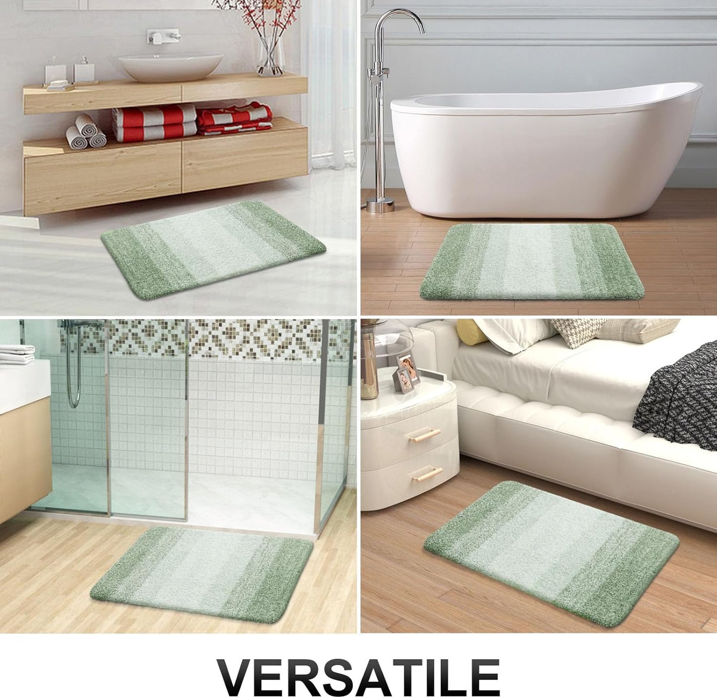 OLANLY Bathroom Runner Rugs 54x24, Extra Soft Absorbent Microfiber Bath Rugs, Rubber Backing, Quick Dry, Washable Bath Mats for Bathroom Floor, Tub and Shower, Home Decor Accessories, Sage Green