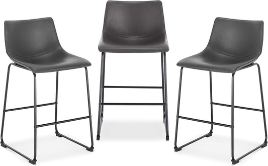EdgeMod Brinley Counter Stool in Grey (Set of 3)