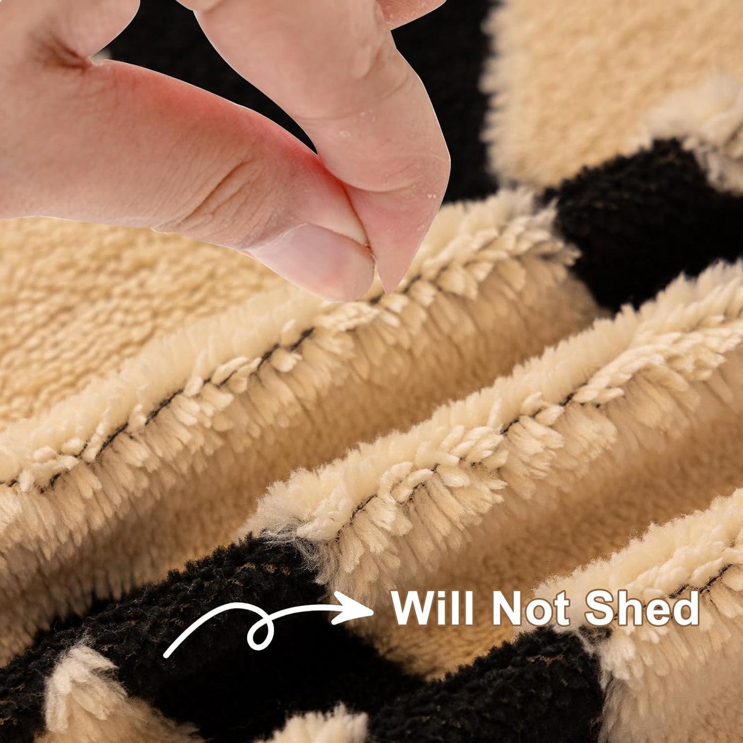 HANDONTIME Boho Sofa Covers for Dogs Black and White Couch Sofa Covers for 3 Cushion Couches Sofa Beige Shu Velveteen Couch Covers for Sectional l Shaped Short Plush Furniture Covers 71" X134"