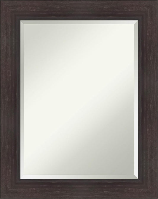 Amanti Art Brown Wall Mirror 30x24 Sloped Espresso Rectangle Bathroom Mirror for Wall Decor Living Room, Medium Modern Frame, Hangs Horizonally and Vertically, Bathroom Decor, Beveled Edge