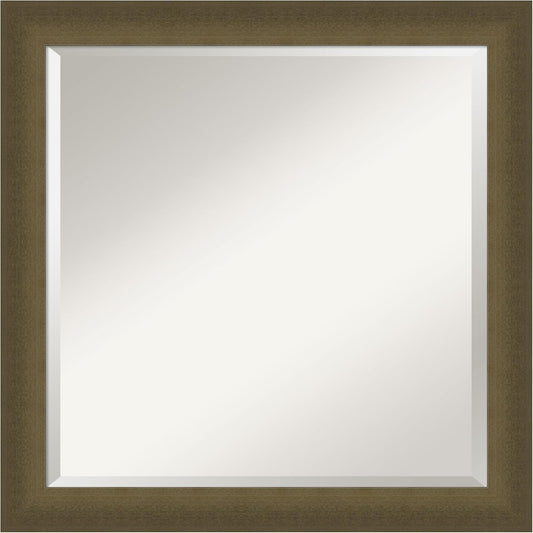 Amanti Art Bronze Bathroom Mirror for Over Sink, 24x24 Blaine Light Bronze Narrow Square Vanity Mirror, Medium Modern Contemporary Frame, Hangs Horizonally and Vertically, Bathroom Wall Decor, Beveled