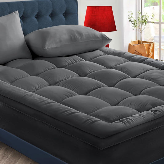 CYMULA Full XL Mattress Topper - Extra Thick Cooling Mattress Pad Cover for Back Pain - Soft Mattress Protector Firm Bed Topper Pillow Top with 8-21 Inch Deep Pocket 3D Snow Down Alternative Fill