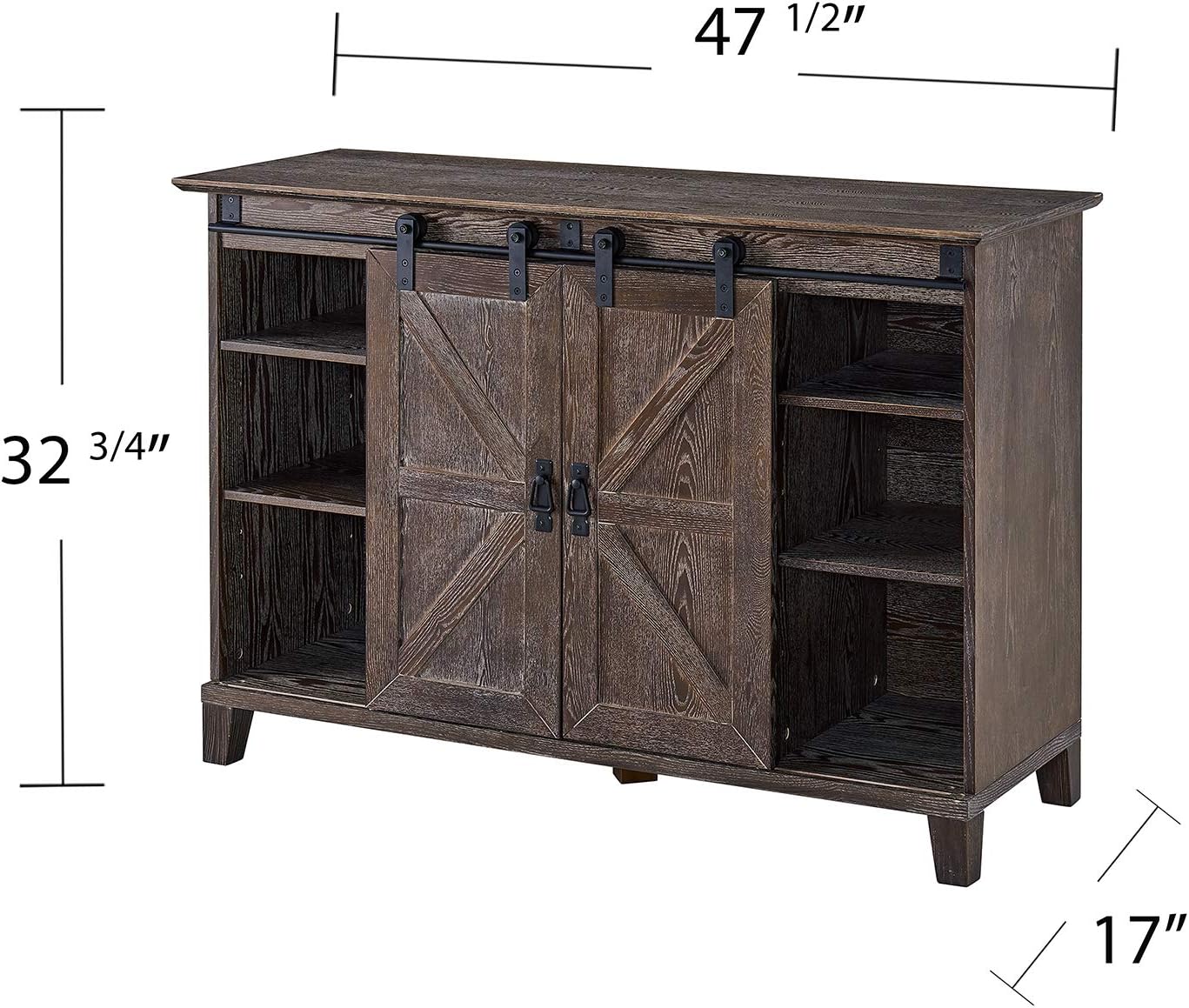 SEI Furniture Holmes Barn Door TV Stand, Brown