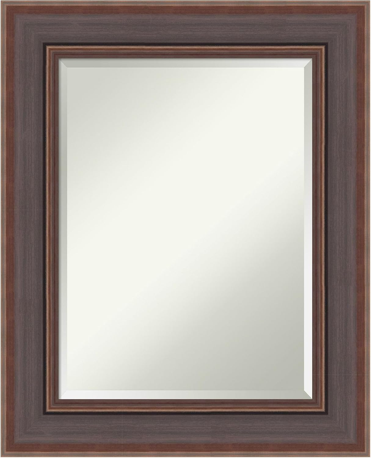 Amanti Art Brown Wall Mirror 32x26 Moab Brown Bronze Rectangle Bathroom Mirror for Wall Decor Living Room, Medium Modern Frame, Hangs Horizonally and Vertically, Bathroom Decor, Beveled Edge