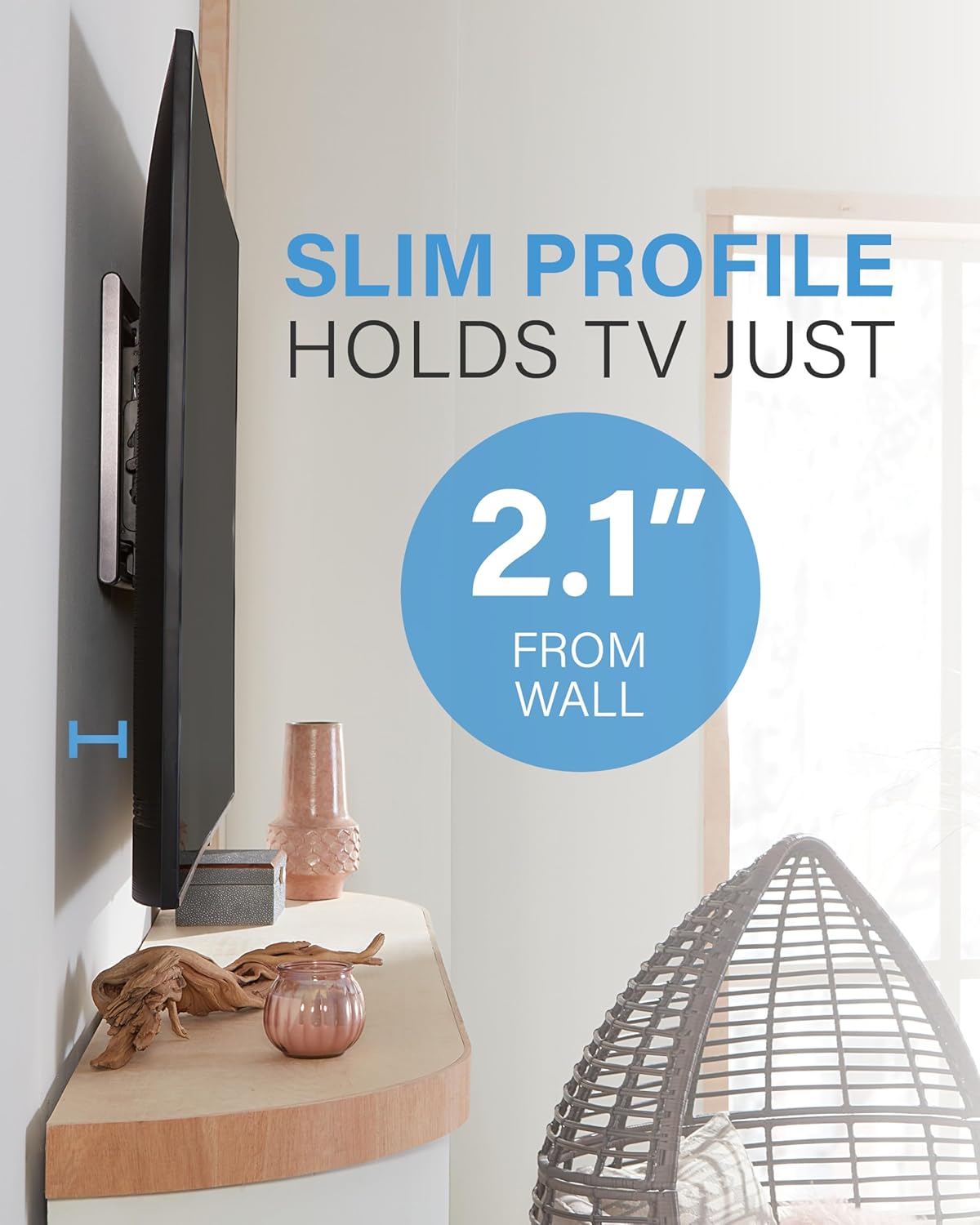 SANUS Tilting TV Wall Mount for 42" to 90" TVs - Universal Wall Mount TV Bracket w/ Low Profile & 12 degree Tilt - DIY Install w/ Included Hardware