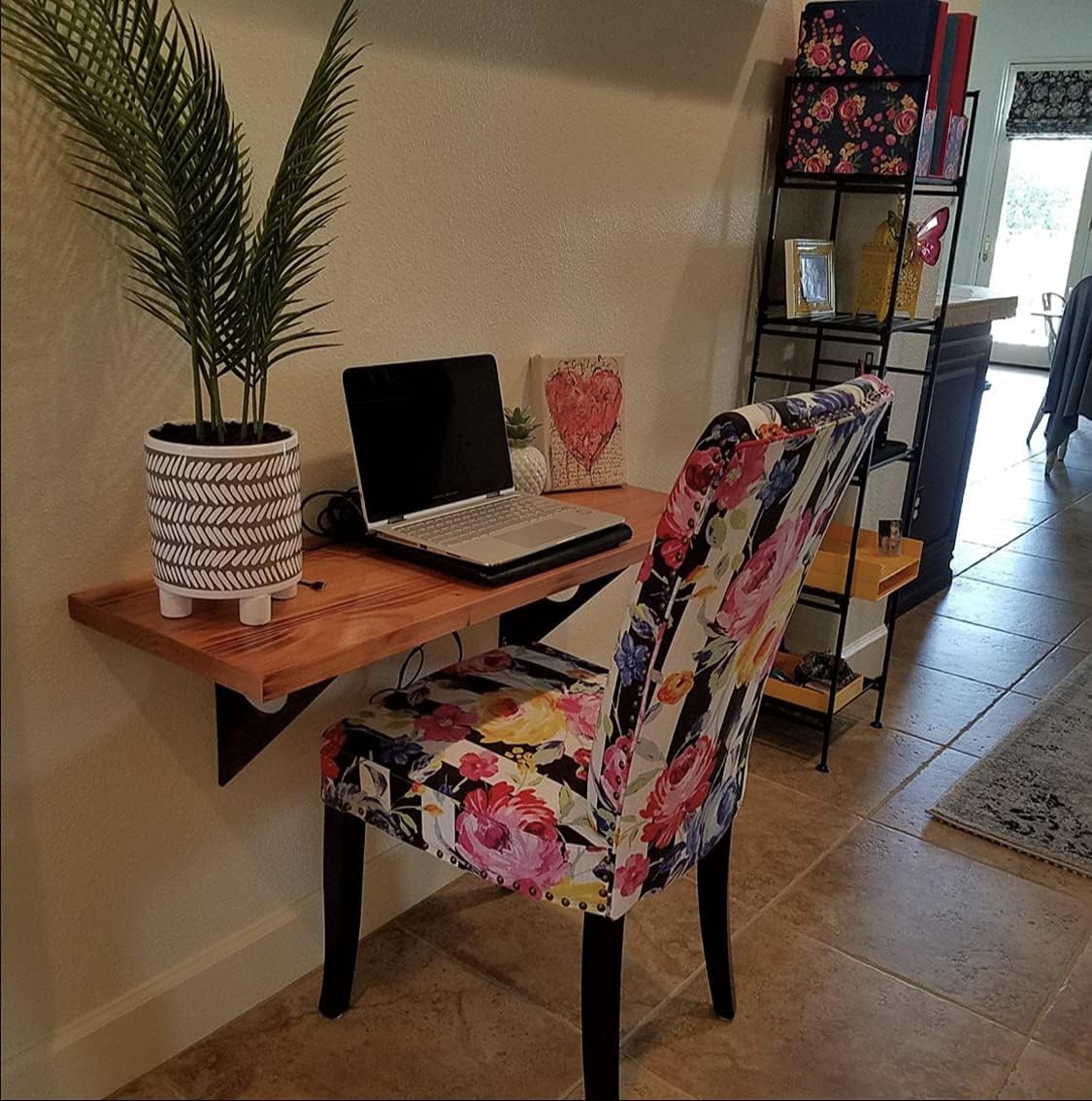 Industrial Rustic Wall-Mounted Table, Dining Table Desk, Pine Wood Wall-Mounted Bar Tables (40"X14")