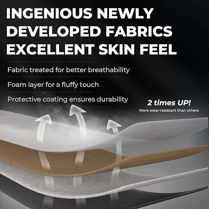 Dowinx Gaming Chair Breathable Fabric with Gel Pad, Ergonomic Game Chair with Pocket Spring Cushion, Comfortable Office Chair with Footrest and Storage Bag for Adults, Black