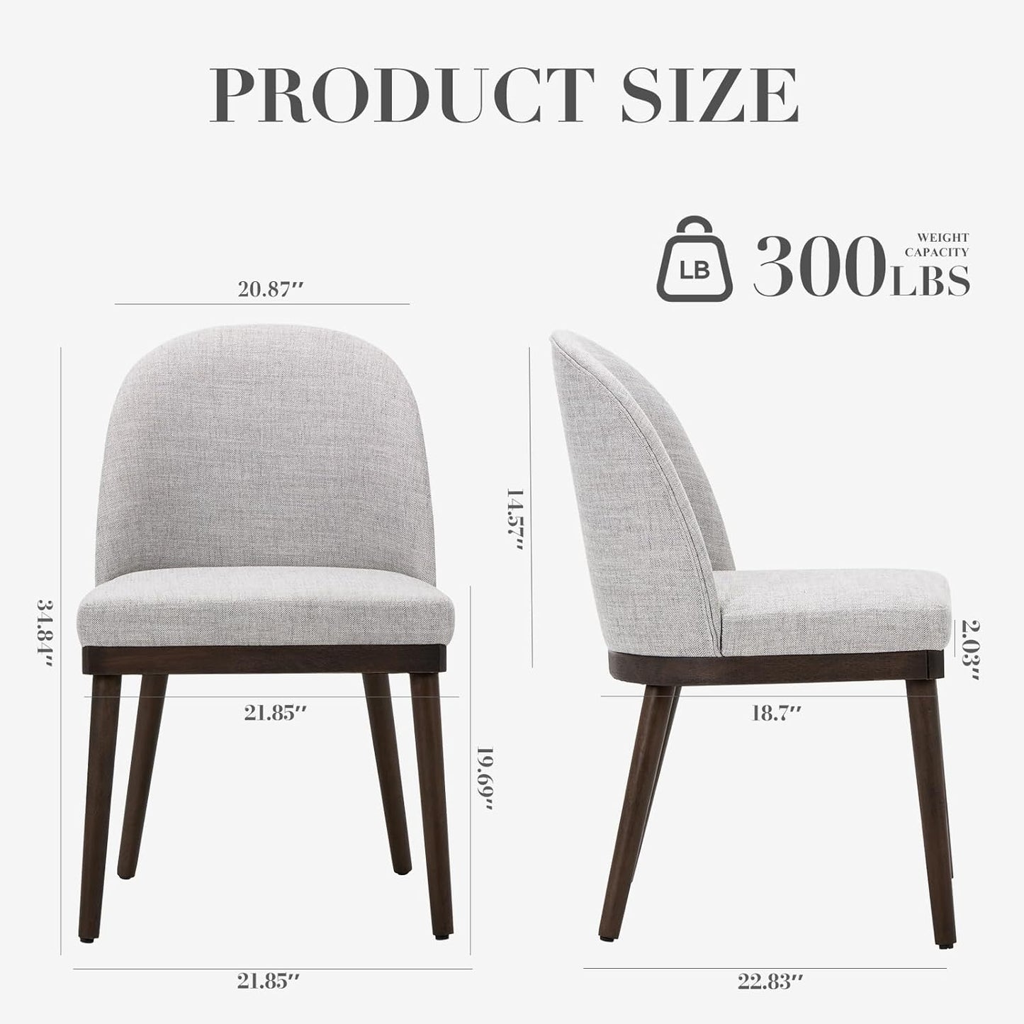 COLAMY Upholstered Dining Chairs Set of 4, Wooden Kitchen Chairs with Open Back, Modern Dining Room Chairs with Wood Frame, Dinner Side Chairs for Dining Room Kitchen Restaurant, Dark Grey