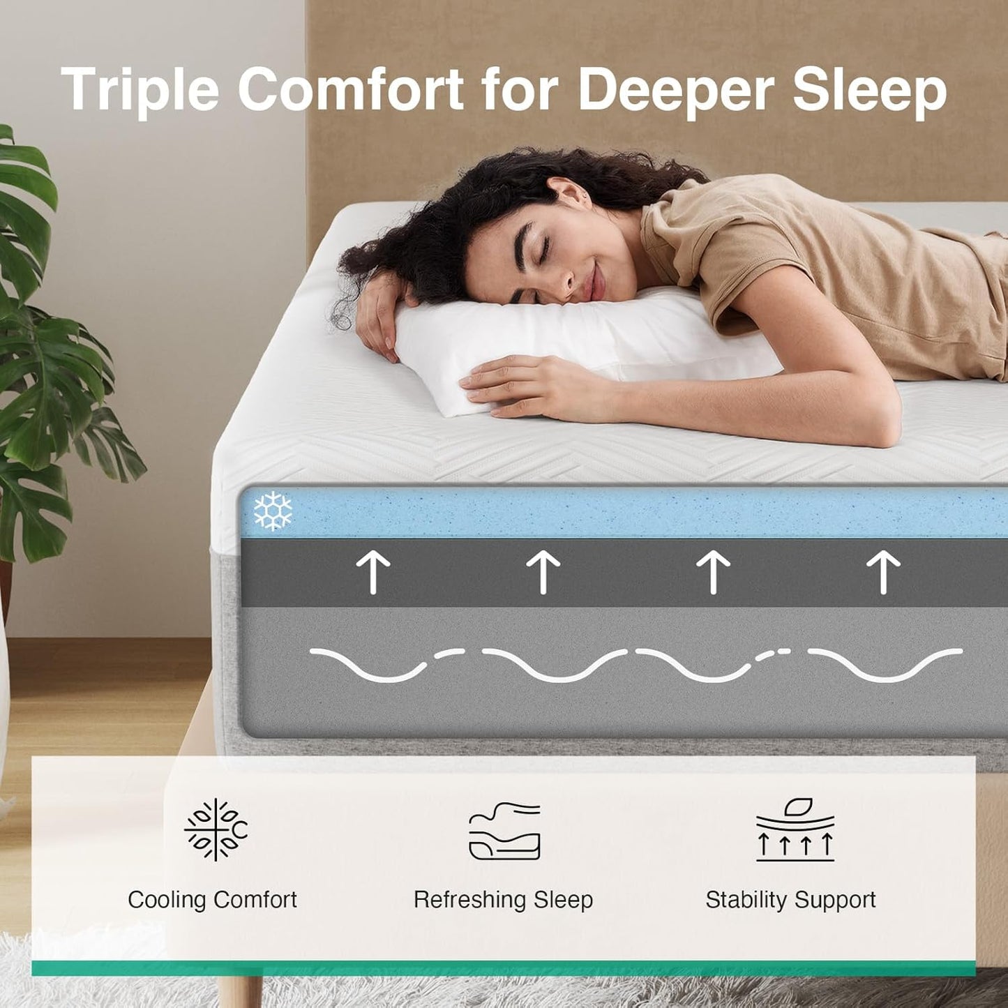 Novilla Mattress, 12 Inch Mattress California King with Gel Memory Foam for Comfortable Sleep & Pain Relief & Body Support, CertiPUR-US Certified
