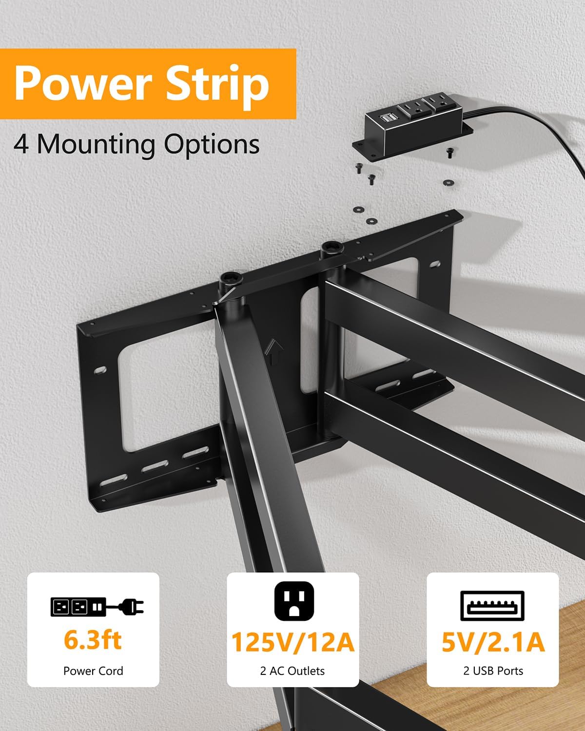 FORGING MOUNT Long Arm TV Wall Mount Swivel Tilt Full Motion Wall Bracket 43 inch Articulating Arm TV Wall Mount,Fits 50 to 90 Inch Flat/Curve TVs,Holds 198Lbs,VESA 600x400mm