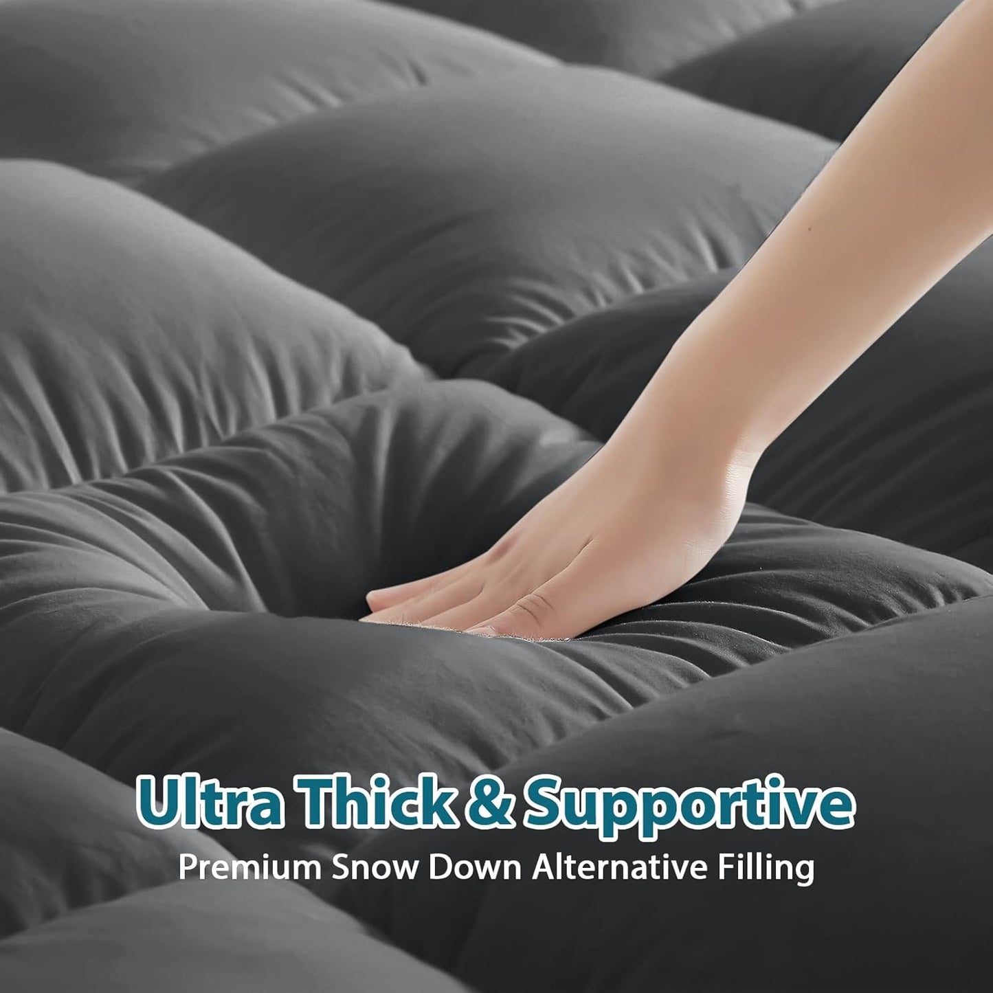 CYMULA Twin XL Mattress Topper - Soft Cooling Mattress Pad for College Dorm Room Essentials - Extra Thick Long Protector Cover for Back Pain, Single Bed Topper Pillow Top with 8''-21'' Deep Pocket