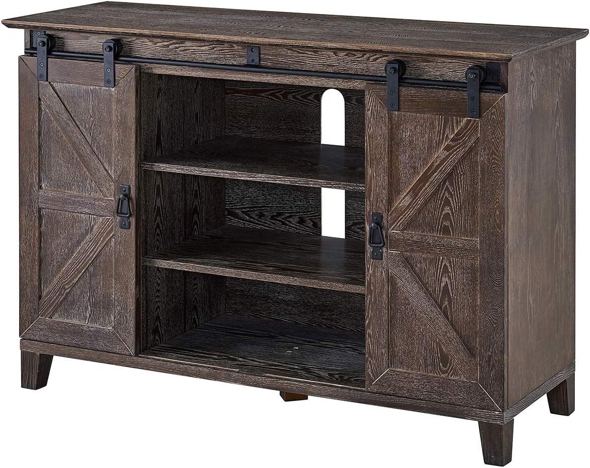 SEI Furniture Holmes Barn Door TV Stand, Brown