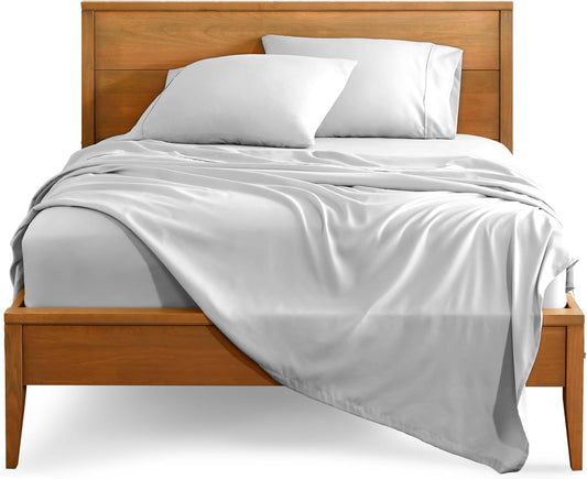 Bare Home Ultra-Soft Split Cal King Sheet Set - Luxury 1800 - Hydro-Brushed - Deep Pockets - Easy Fit - 4 Piece Set - Bedding Sheets & Pillowcases (Split California King, Cloud Grey)