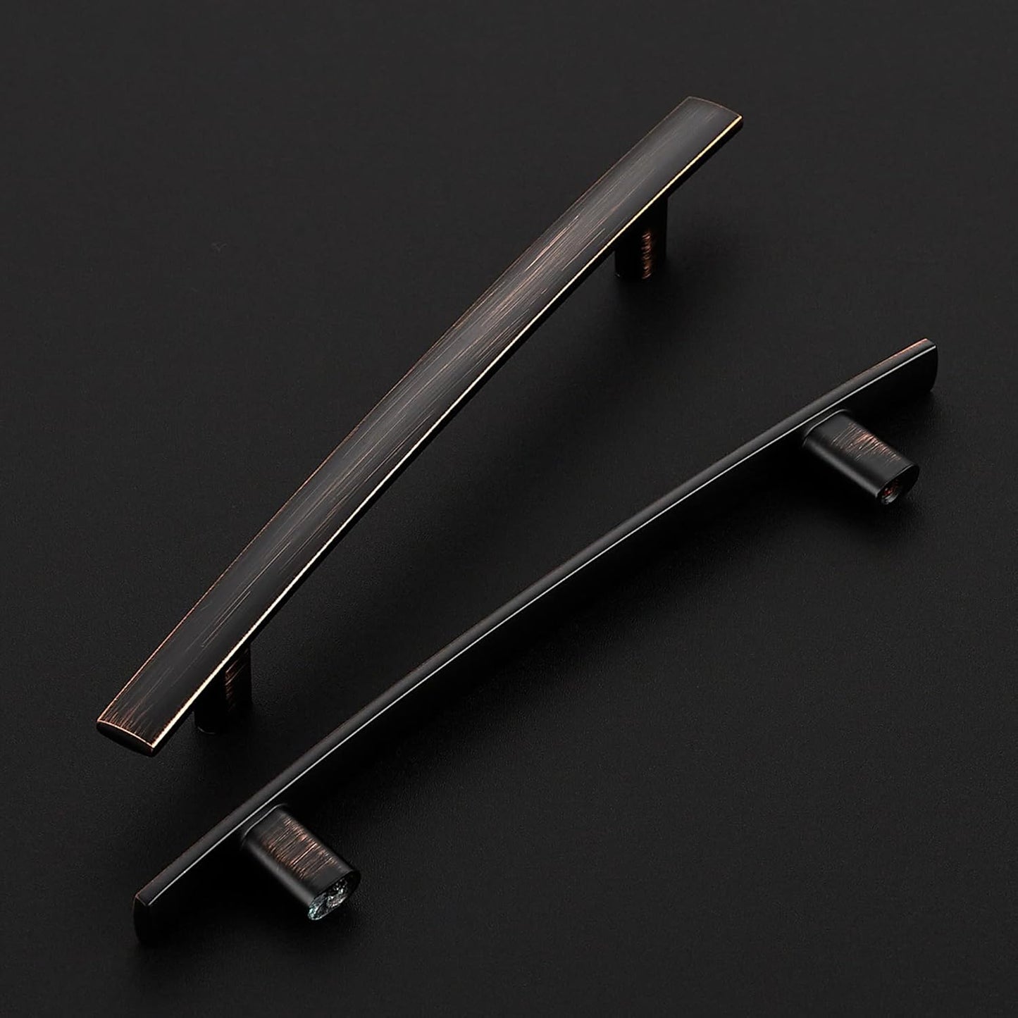 10 Pack Cabinet Handles 5" Hole Center - Curved Cabinet Pulls Oil Rubbed Bronze Drawer Pulls for Kitchen Cupboard Solid Hardware for Dresser Drawer Arch Hardware