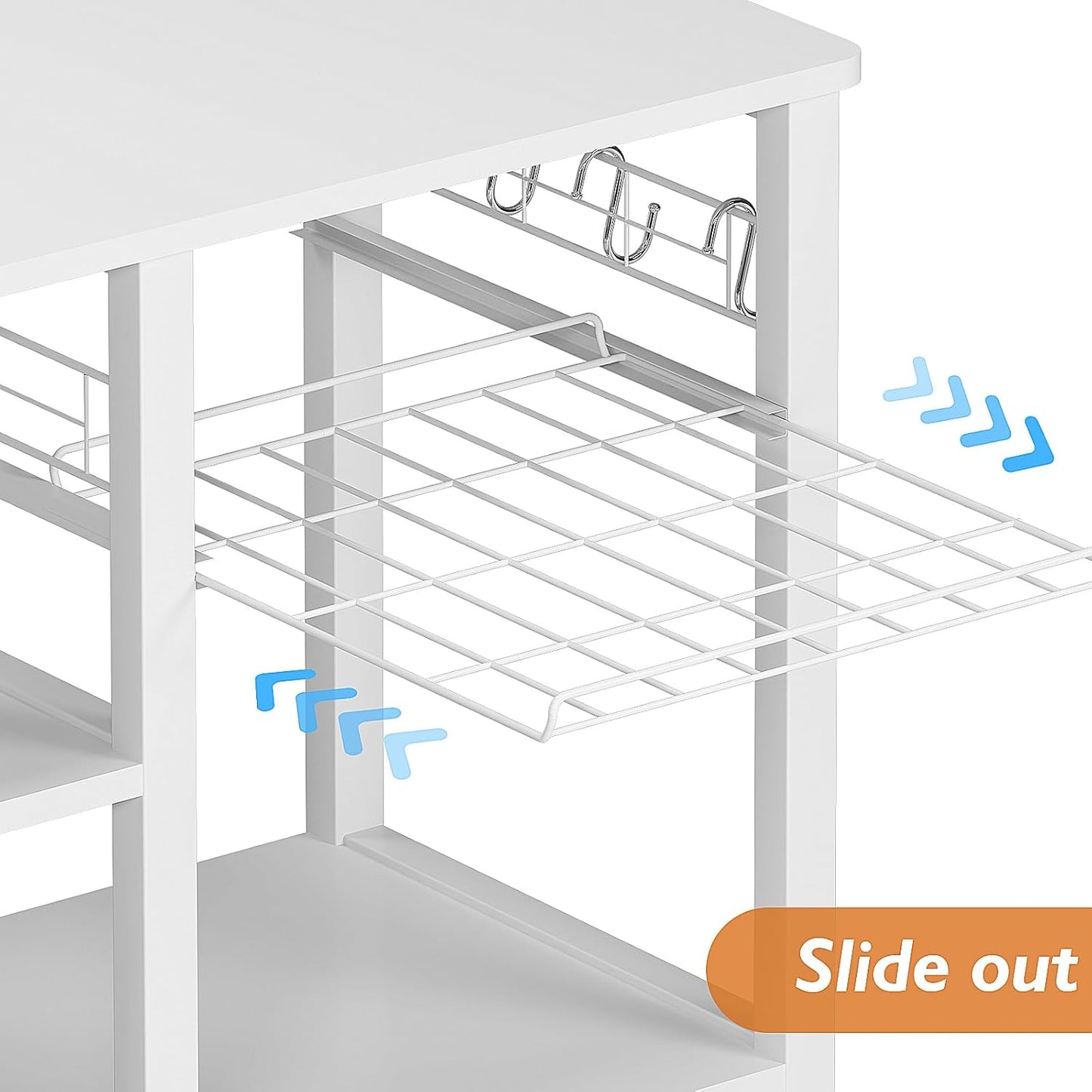 soges 3-Tier Kitchen Baker's Rack Utility Microwave Oven Stand Storage Cart Workstation Shelf, White