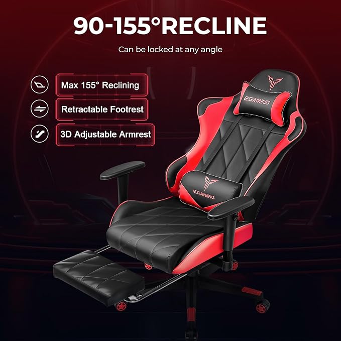 EXRACING Gaming Chair with 3D Adjustable Armrests, Cow Print Design, Ergonomic Office Chair with High Back, Computer Chair with Footrest,Comfy Diamond Stitching Sest, Game Chair for Adults