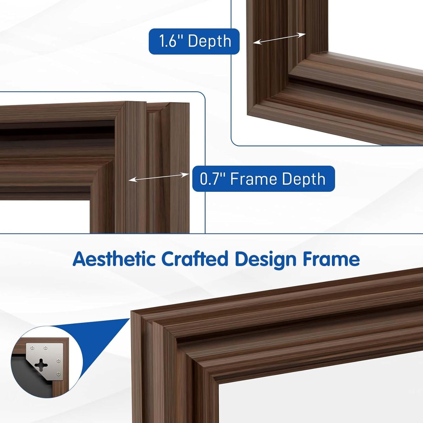WEER Retro Copper Bathroom Mirror, 24x36 Inch Bronze Oil Rubbed Framed Mirror, Rectangle Classic Vintage Framed Wall Mirror, Farmhouse Vanity Mirror, Tempered Glass, Vertically or Horizontally