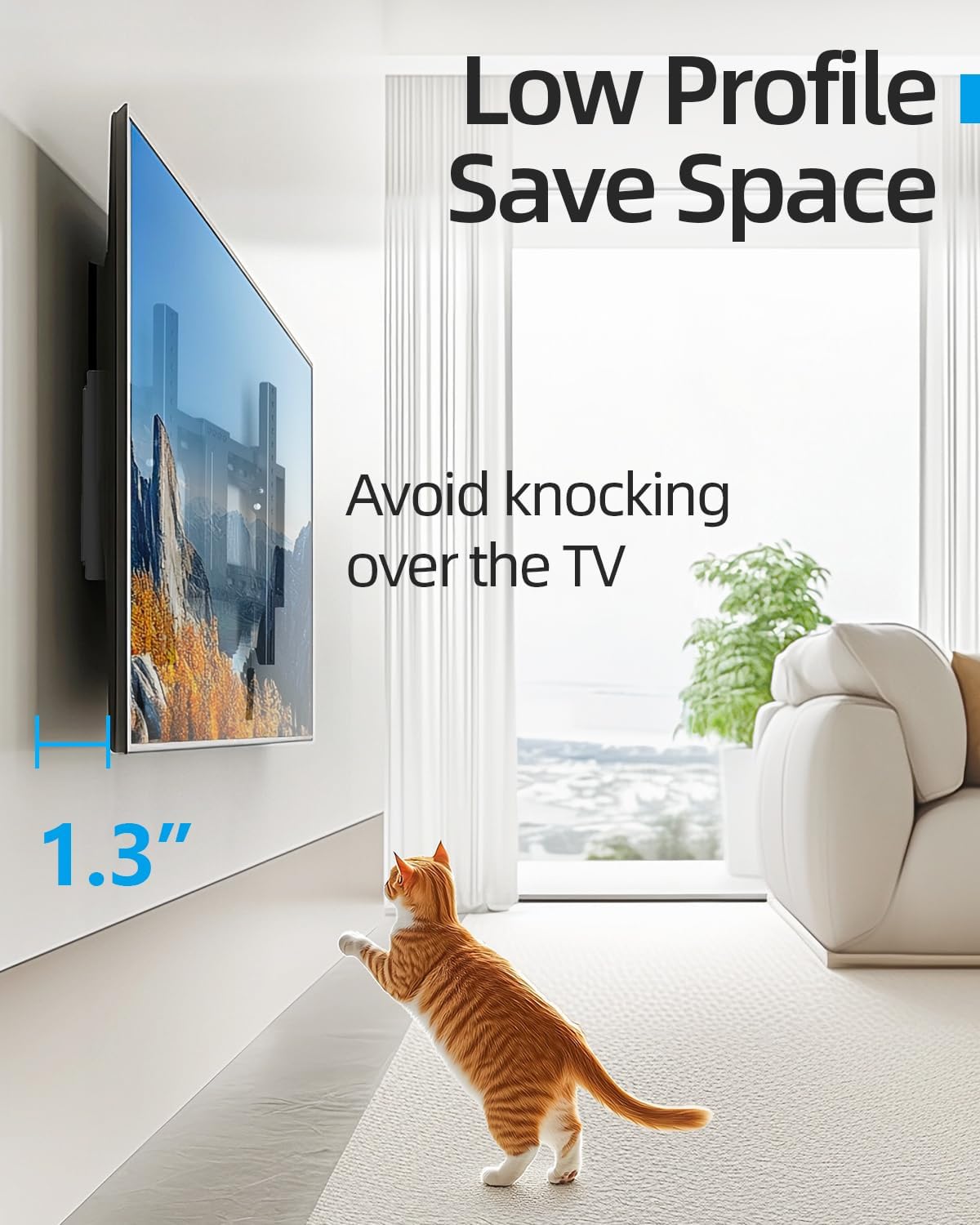 Tilt TV Wall Mount Fits 16-24" Studs, Holds 37-82" TVs up to 132 lbs, Max VESA 600x400mm - by USX STAR