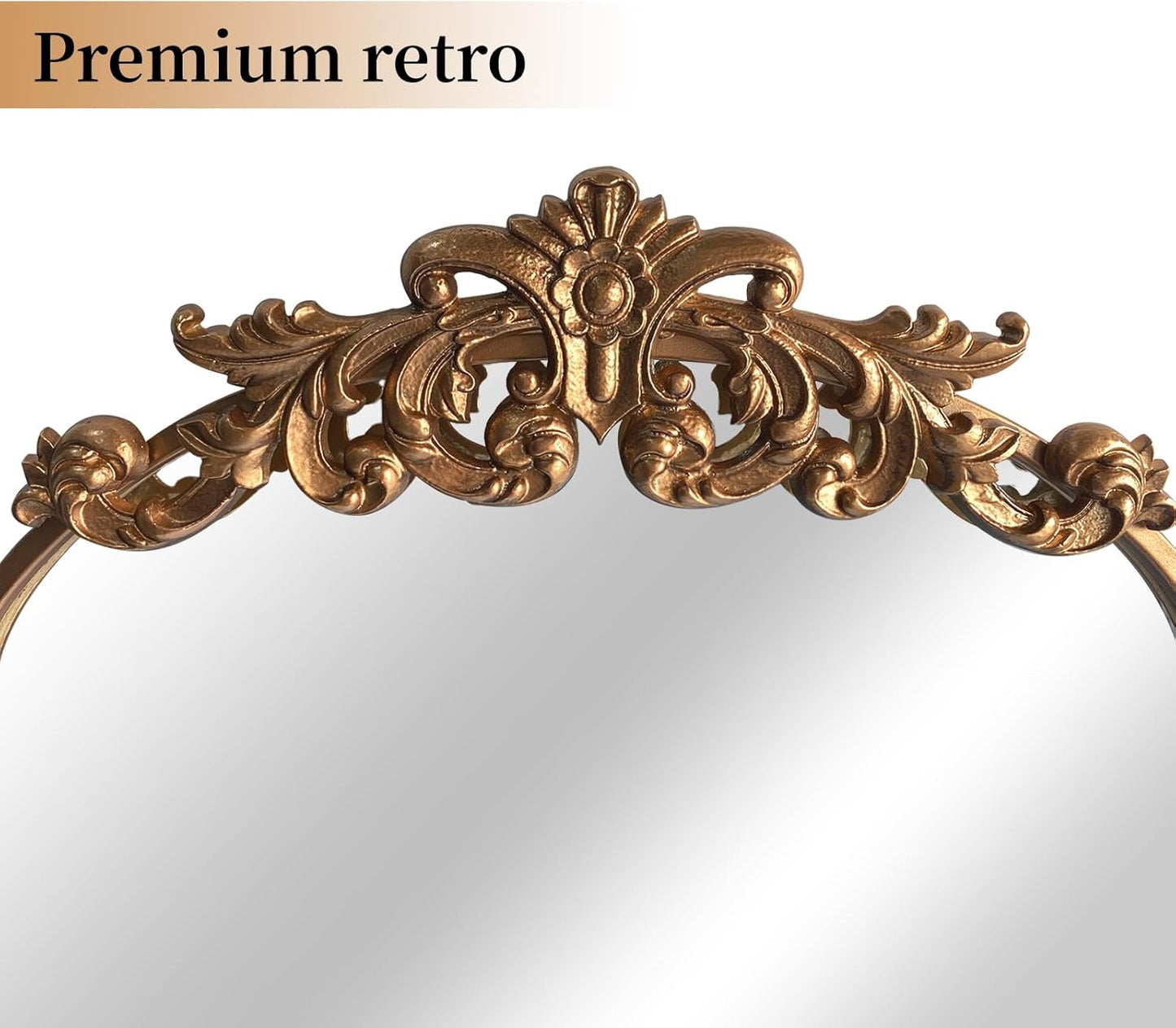 WAMIRRO Ornate Gold Mirror,Vintage Arched Baroque Antique Mirorrs for Living Room/Hallway/Fireplace/Bathroom/Entryway 24"X36"