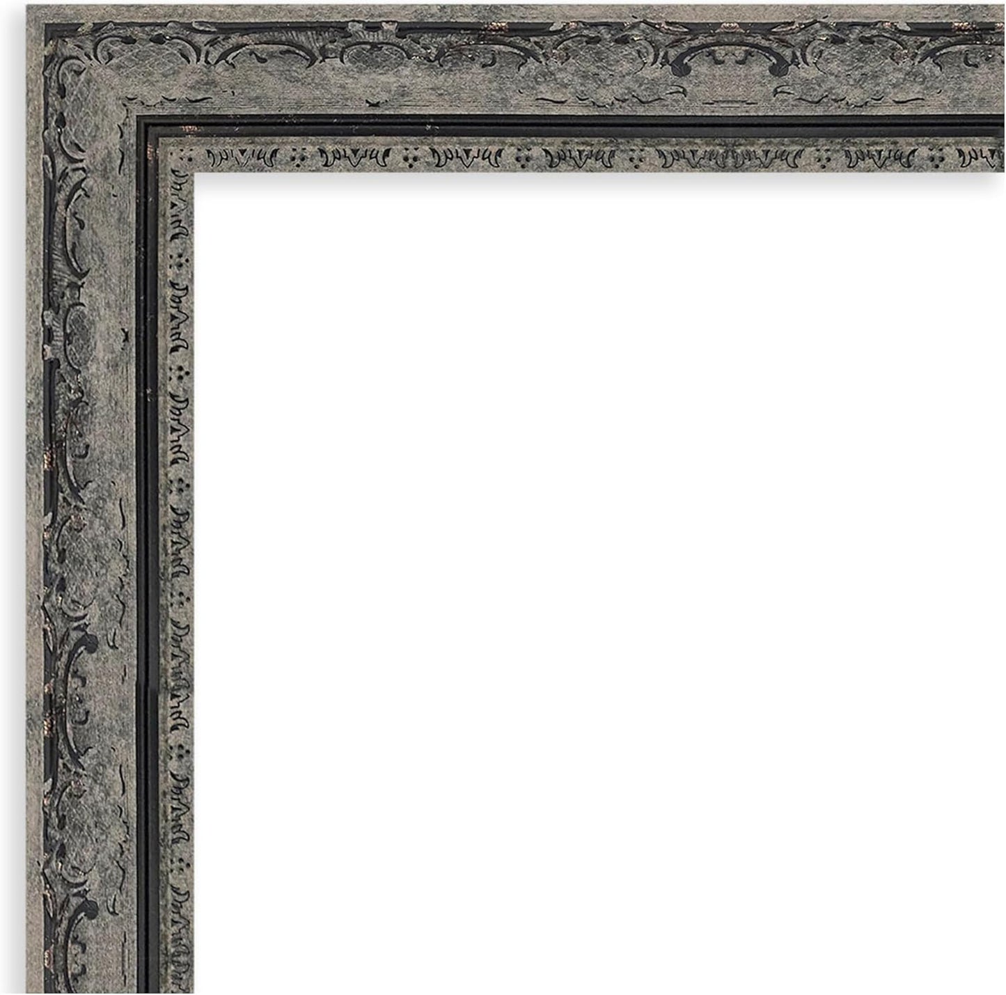 Amanti Art Bathroom Mirror for Over Sink, 29x41 Filigree Matte Black Rectangle Vanity Mirror, Large Traditional Frame, Hangs Horizonally and Vertically, Bathroom Wall Decor, Beveled Edge