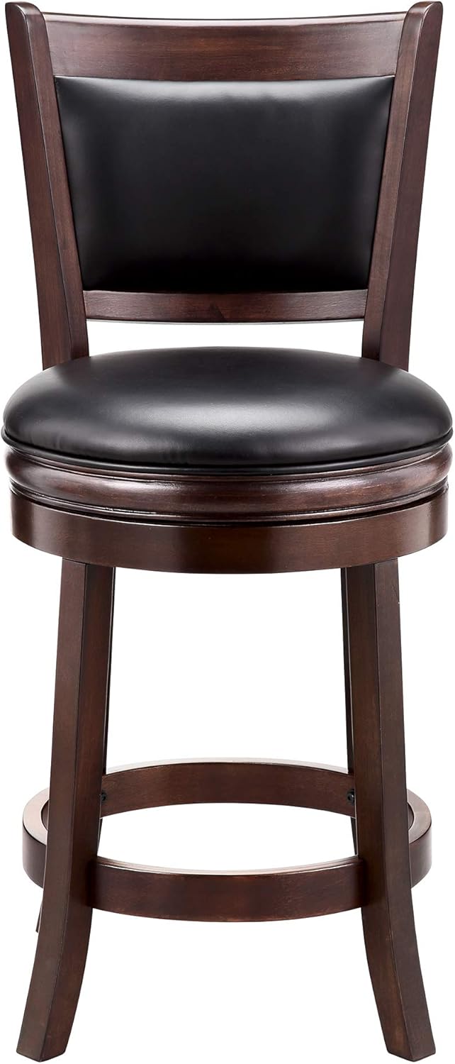 Ball & Cast Swivel Counter Height Barstool 24 Inch Seat Height Cappuccino Set of 2