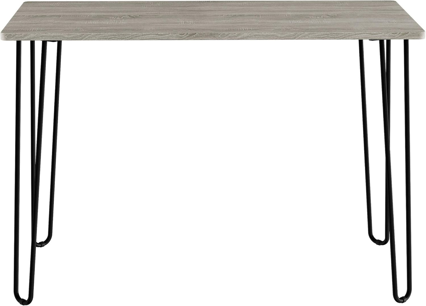 Desk with Hairpin Legs - Modern Industrial Style Home Decor - Woodgrain-Look and Steel Accent Home Office Furniture by Lavish Home (Gray)