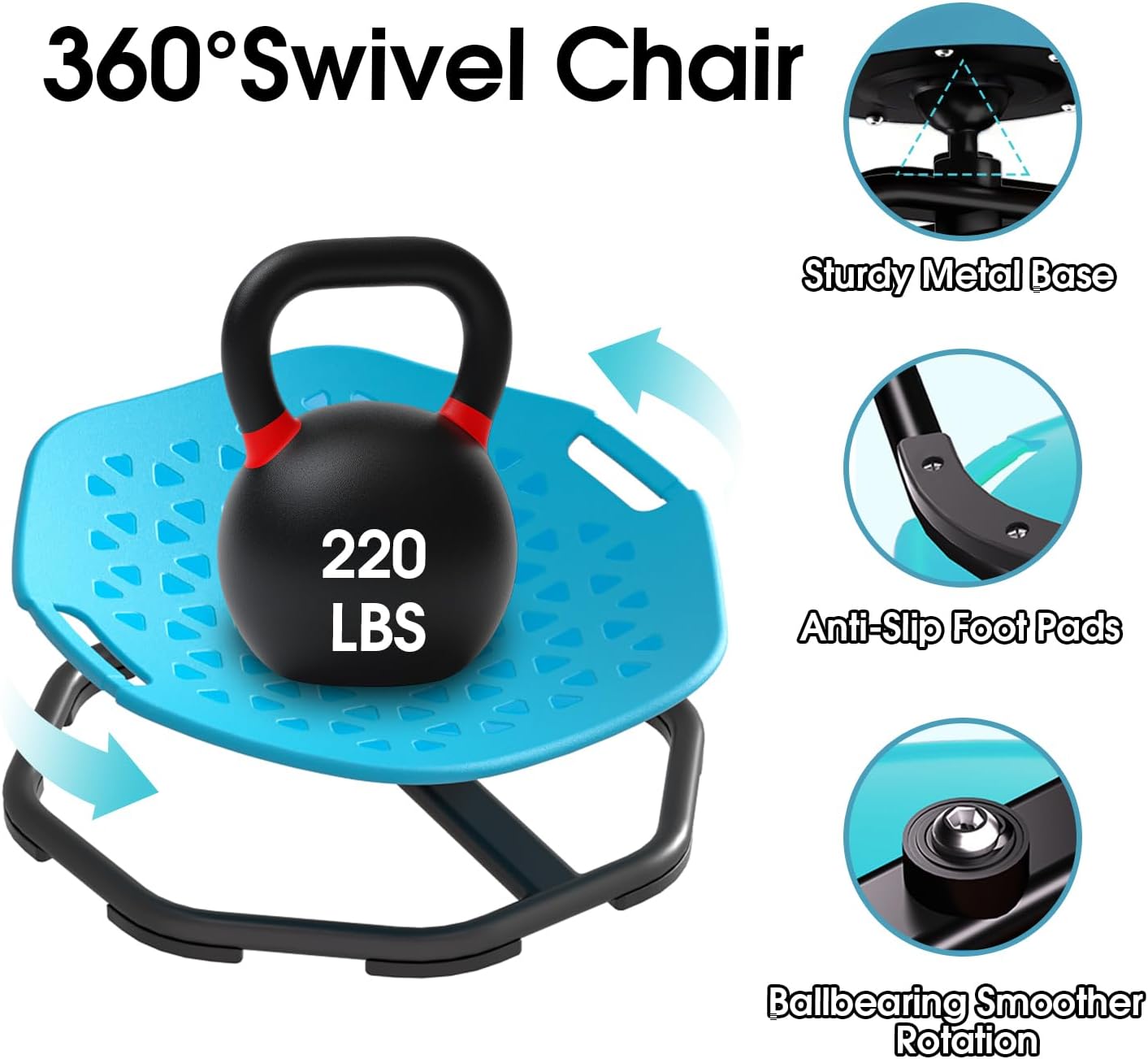 Sensory Spinning Chair for Autistic Kids,Upgraded Swivel Chair for Kids with Handles, Improves Focus and Balance, Ideal for Indoor and Outdoor Play Equipment (Safety Belt Included)