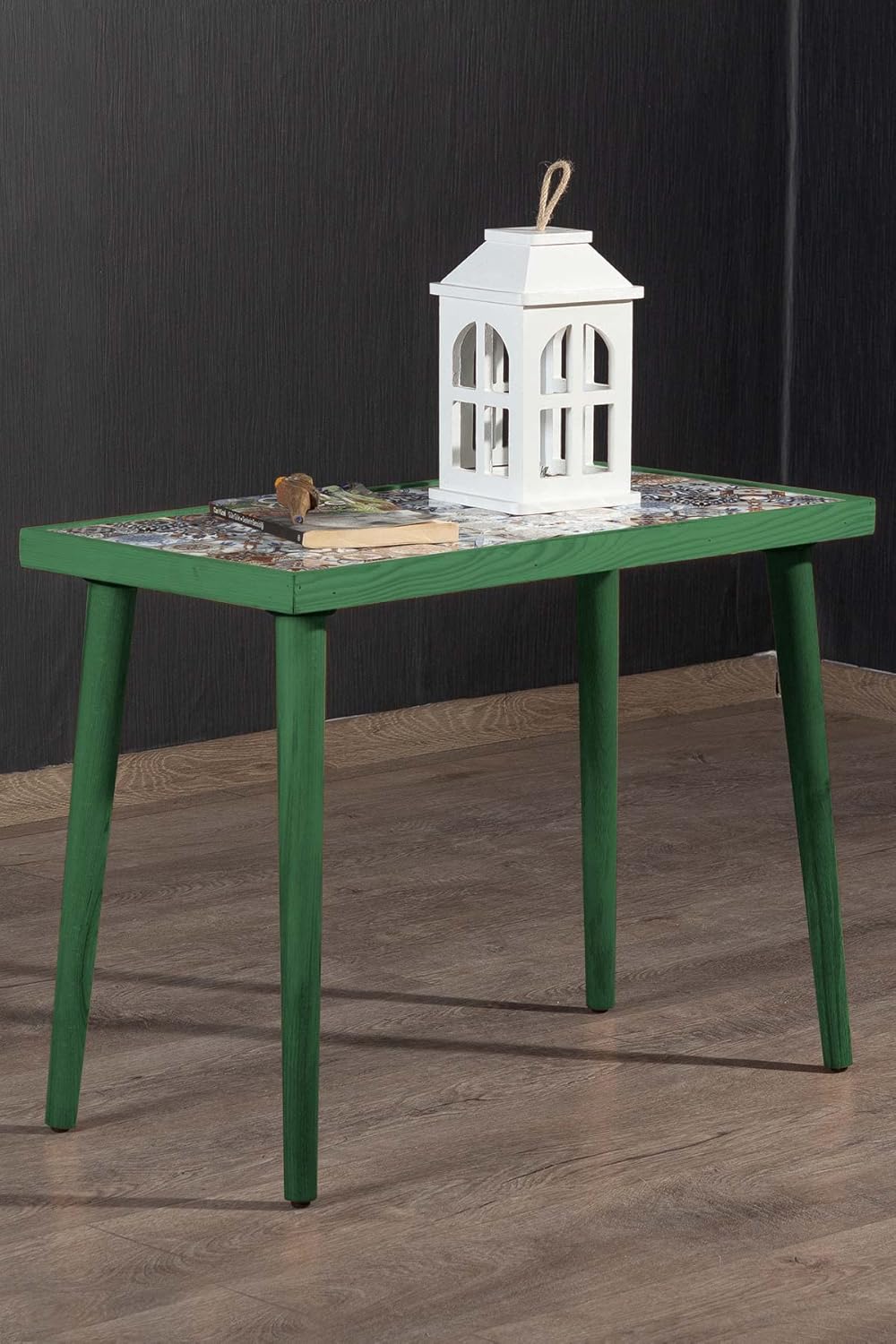Comfyt Coffee Table, Side Table, End Table, Nightstand Nesting Table Plant Stand Bedside Table Accent Table Home Essentials Wood Tiled Top Rustic Table Ceramic Tiles Mexican Tile Table