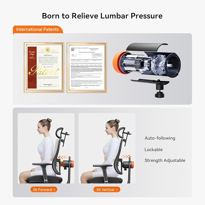 Newtral Ergonomic Office Chair-Home Office Desk Chair with Footrest, Auto-Following Backrest & Headrest, 4D Armrests, 96°-136° Recline