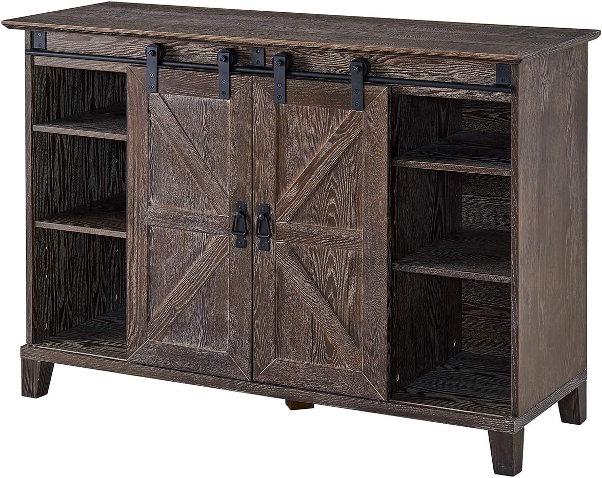 SEI Furniture Holmes Barn Door TV Stand, Brown
