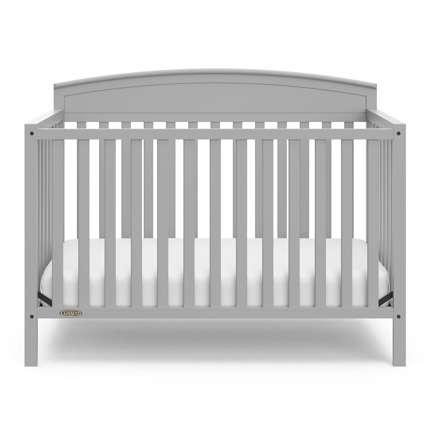 Graco Benton 5 in 1 Convertible Crib (GREENGUARD Gold Certified) with Premium Foam Crib and Toddler Mattress Included - Pebble Gray, Converts from Baby Crib to Toddler Bed, Daybed and Full-Size Bed