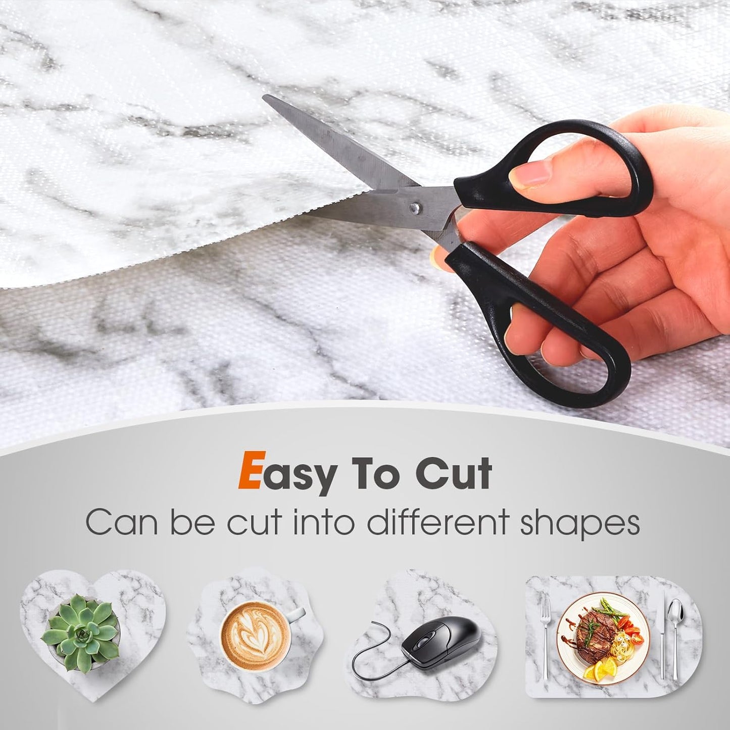 Beautysaid Shelf and Drawer Liner for Kitchen Cabinet, Non Adhesive Non Slip Shelf Paper Waterproof Washable Thickened for Dresser Pantry Shelve Bathroom Protector Liner(Marble,23.6 in x 10 FT)